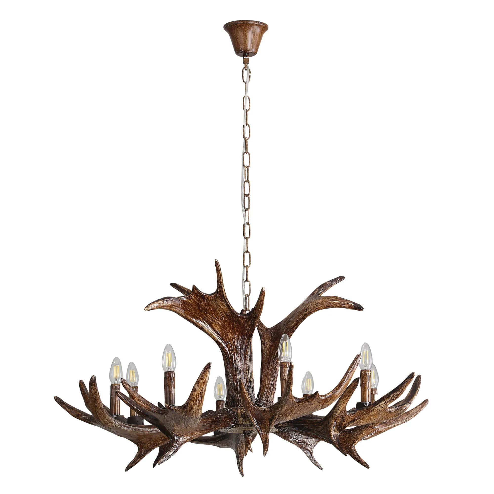 ORIEL RAMURE 8 LIGHT DEER ANTLER PENDANT