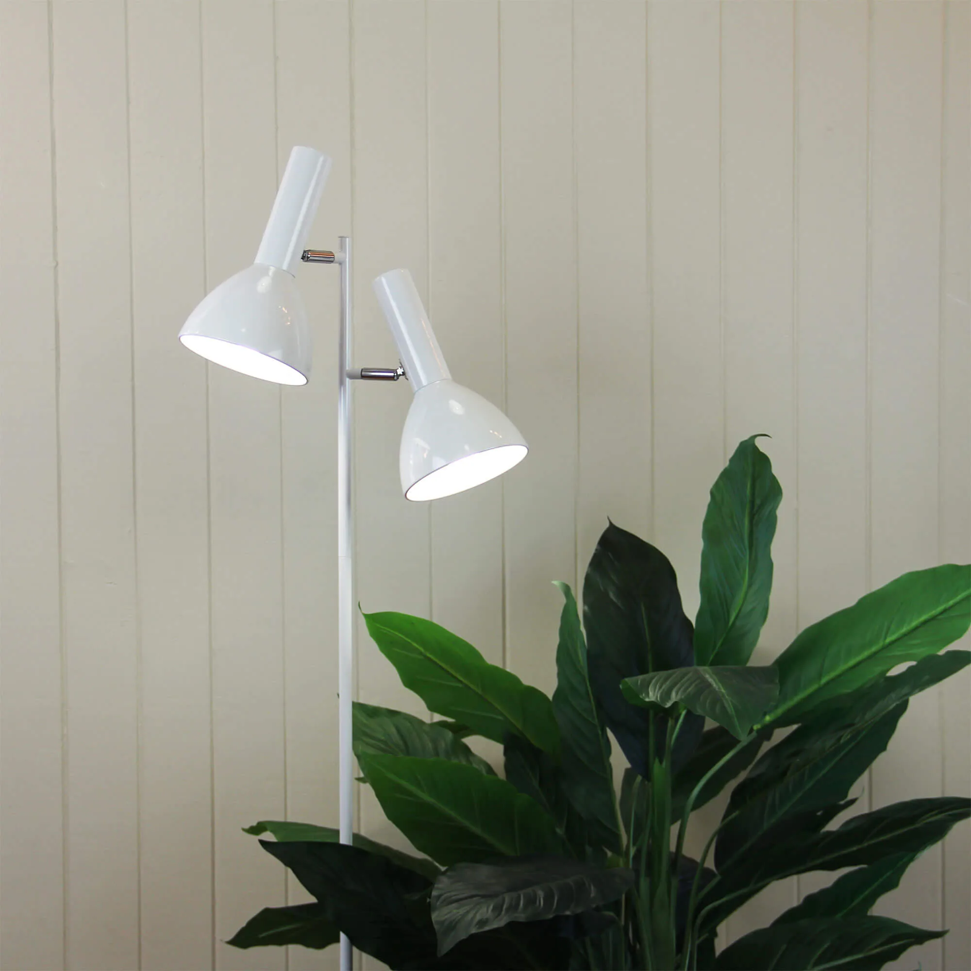 Oriel Vespa Twin Floor Lamp In White