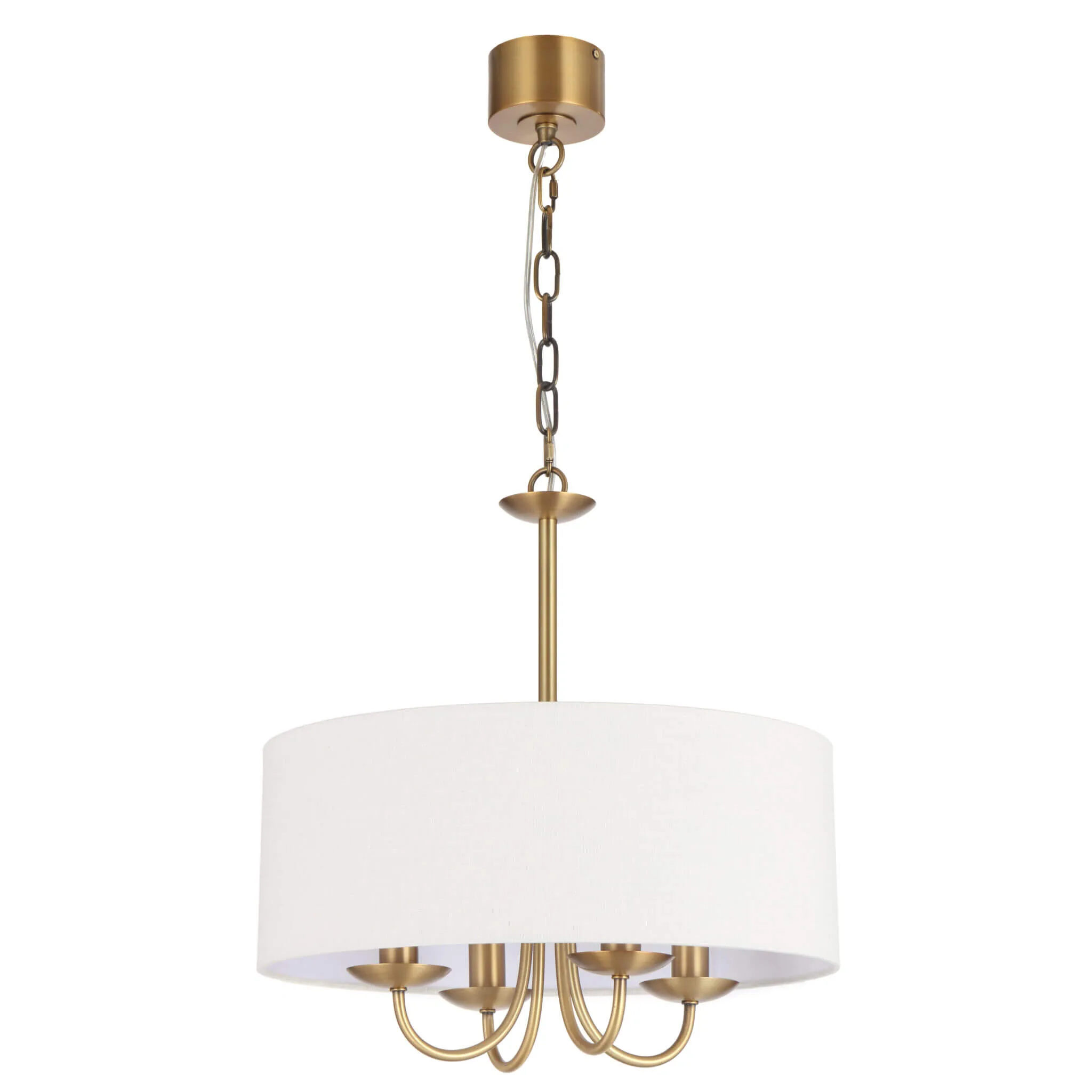 TELBIX SHIRON 4LT PENDANT BRASS/ IVORY LINEN
