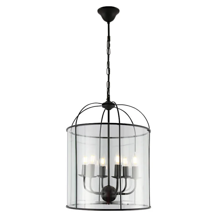 COUGAR LIGHTING CLOVELLY 6LT PENDANT BLACK