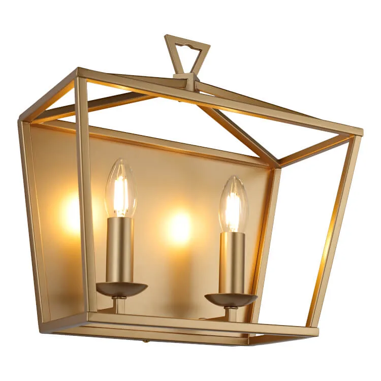 COUGAR LIGHTING PERIGAN 2LT WALL LIGHT MATT GOLD