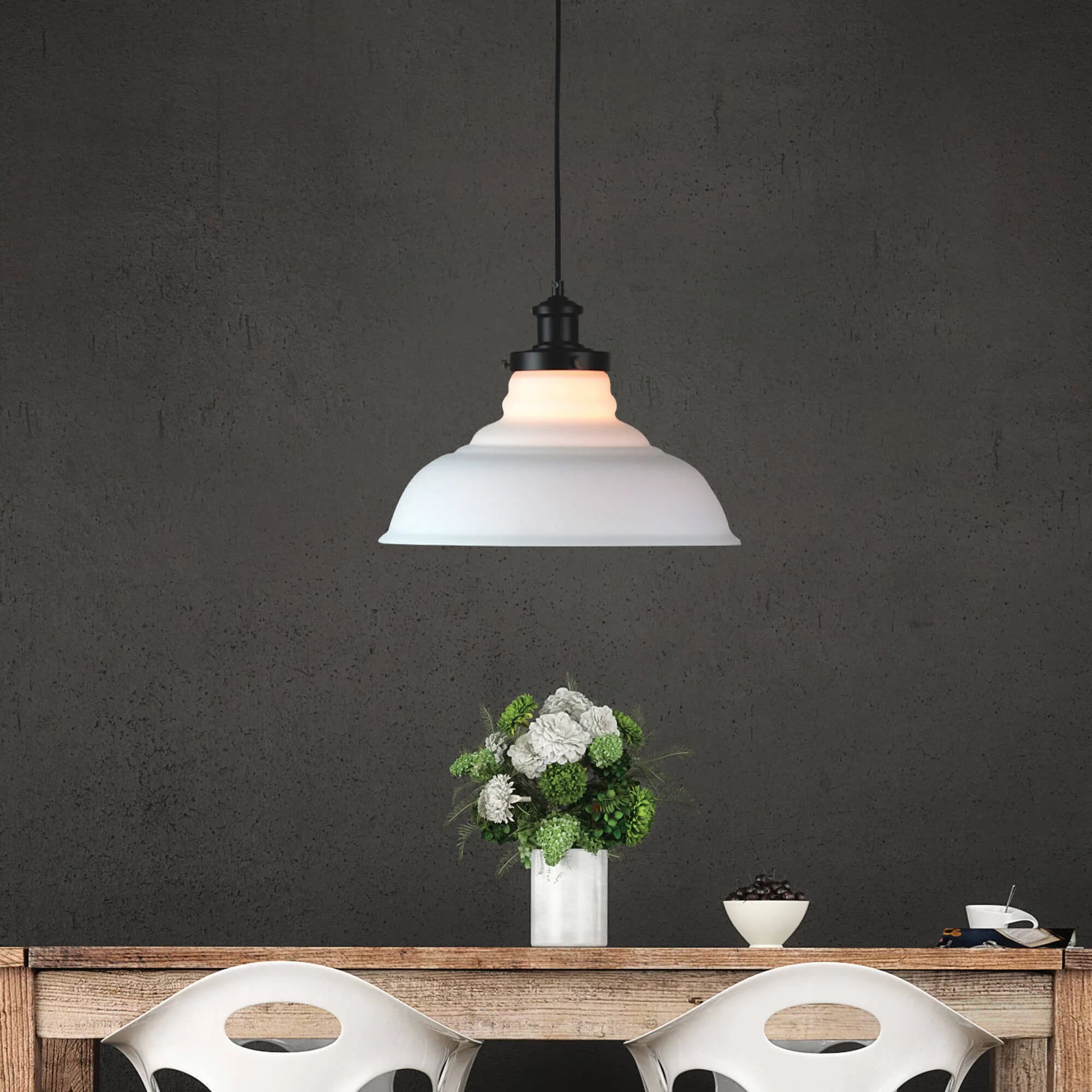 Oriel Toledo Pendant Light - Opal Glass