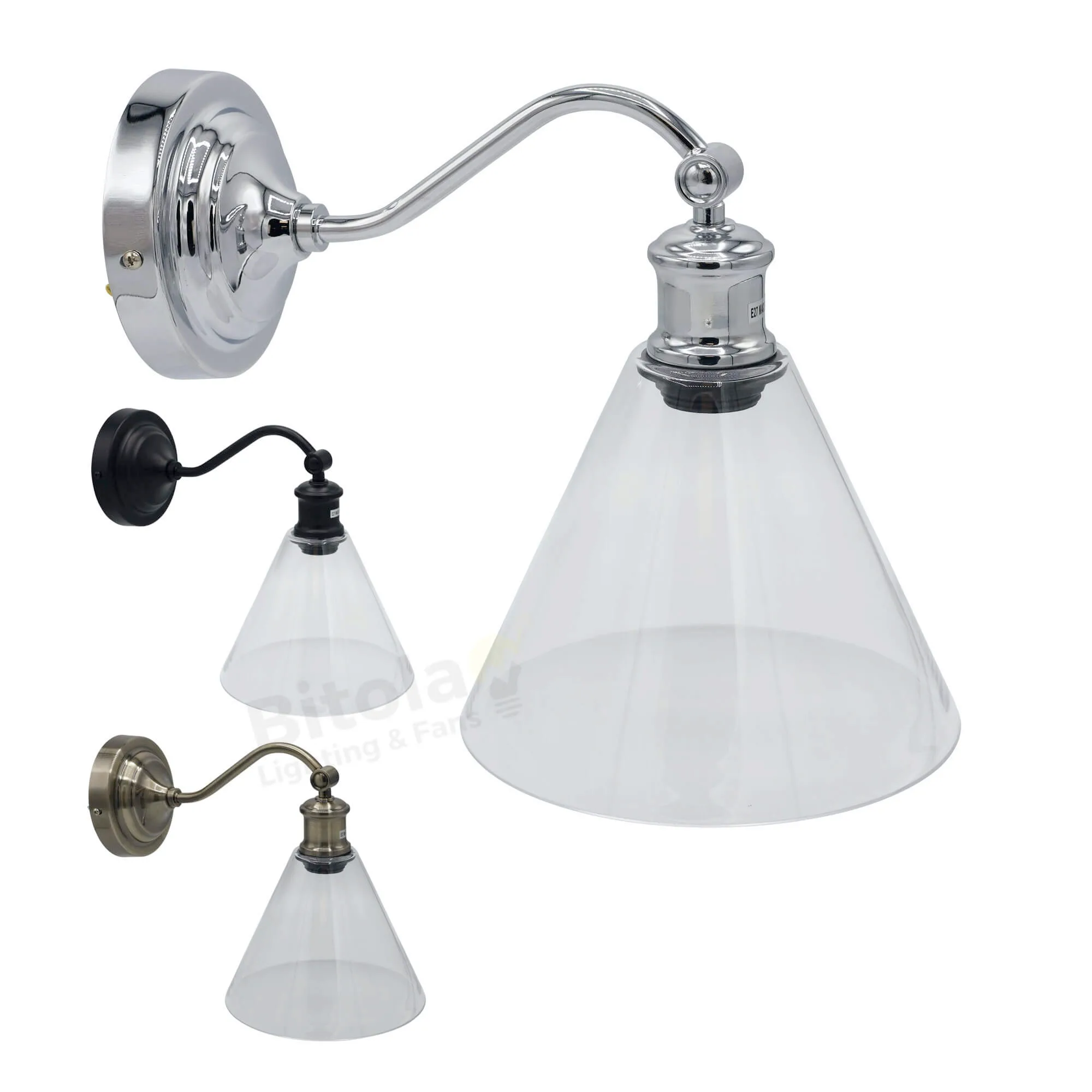 Oriel Abby Clear Glass Wall Light