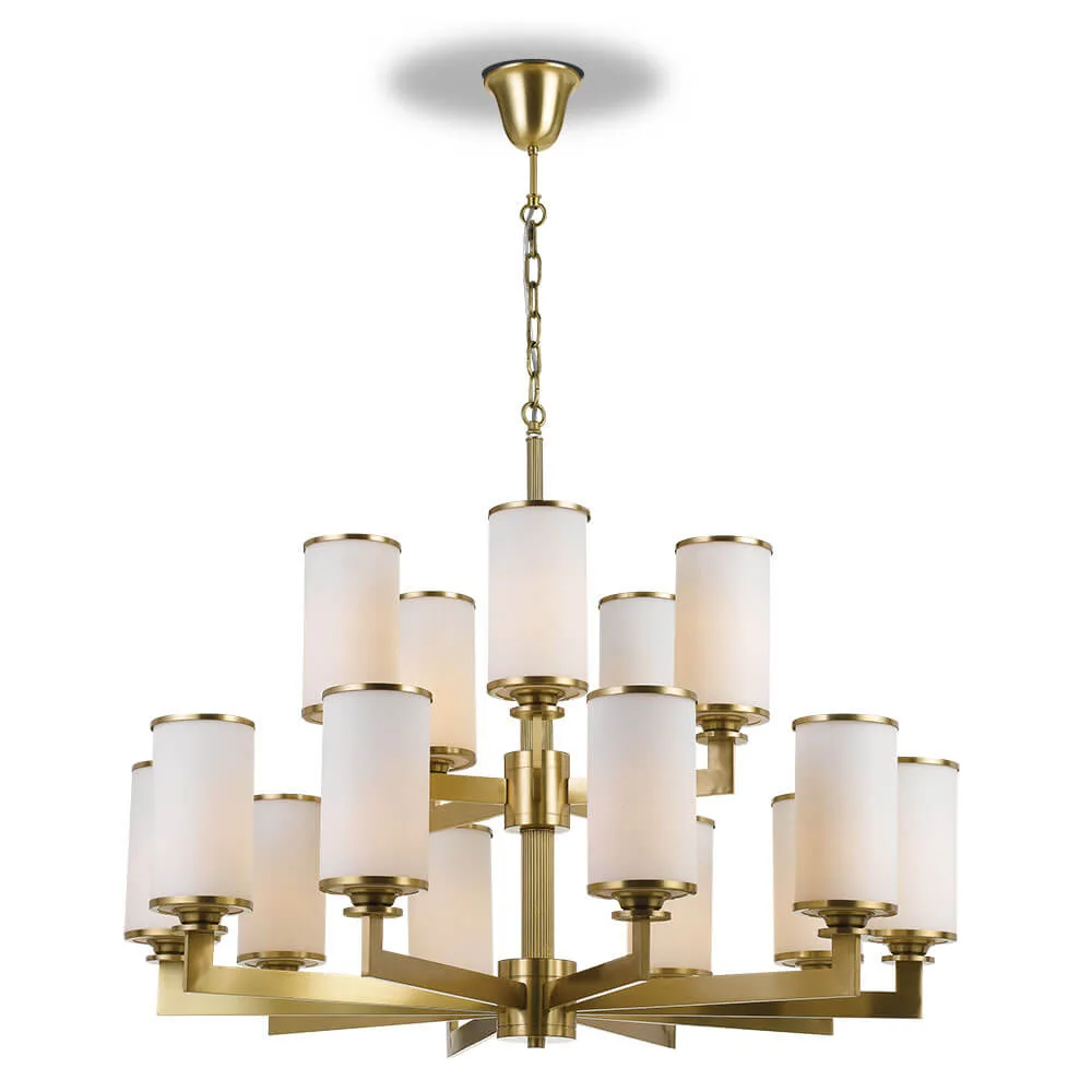 Telbix Ahern 15 Light Pendant Brass/Opal