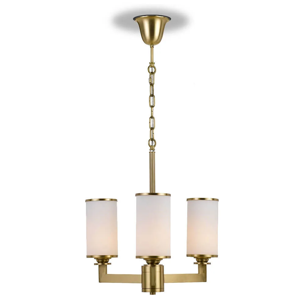 Telbix Ahern 3 Light Pendant Brass/Opal