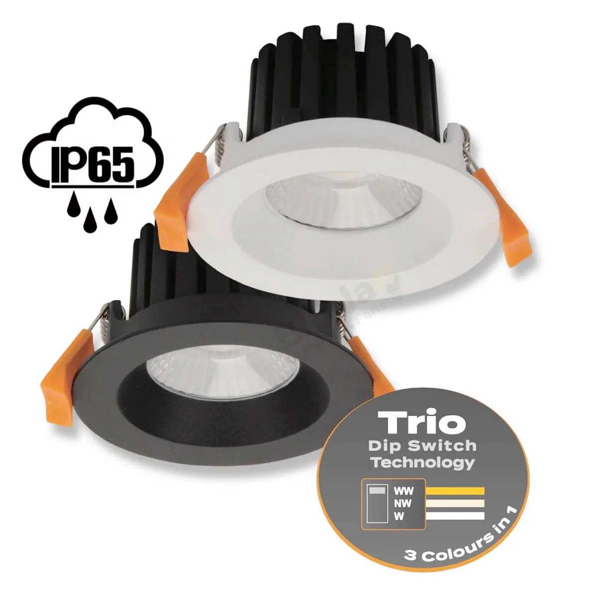 Domus Aqua Trio Low Glare Deep Recessed 10w LED Downlight - IP65 Rated