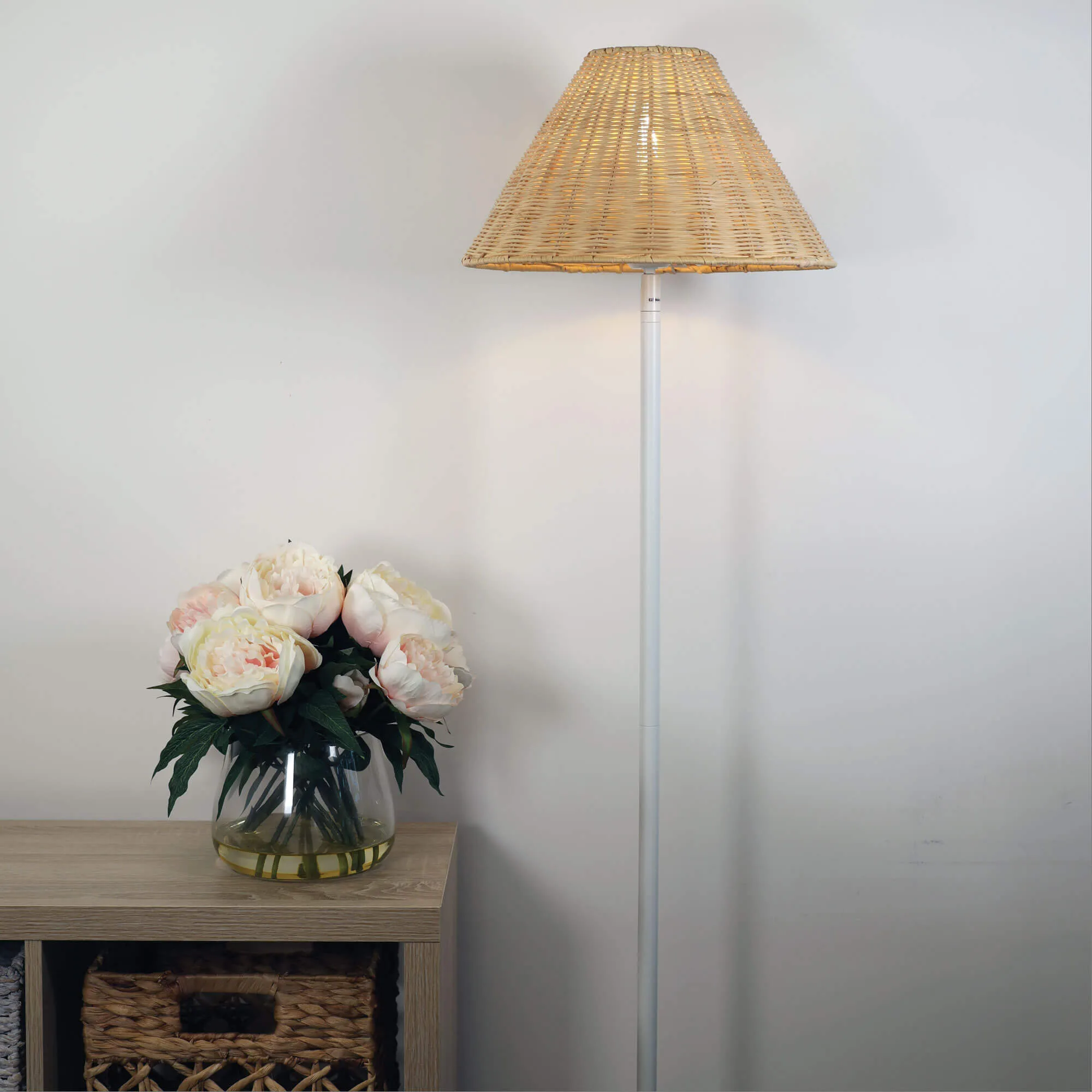 Oriel Belize Natural Woven Rattan Floor Lamp