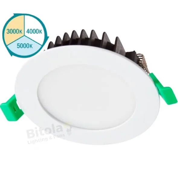 Martec Blitz II Flush Face Tri Colour Dimmable 10w LED Downlight Kit - White