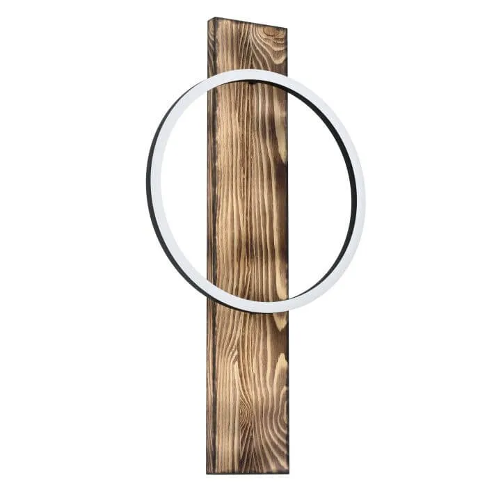 Eglo Boyal 12w LED Halo Ring Wall Light with Timber