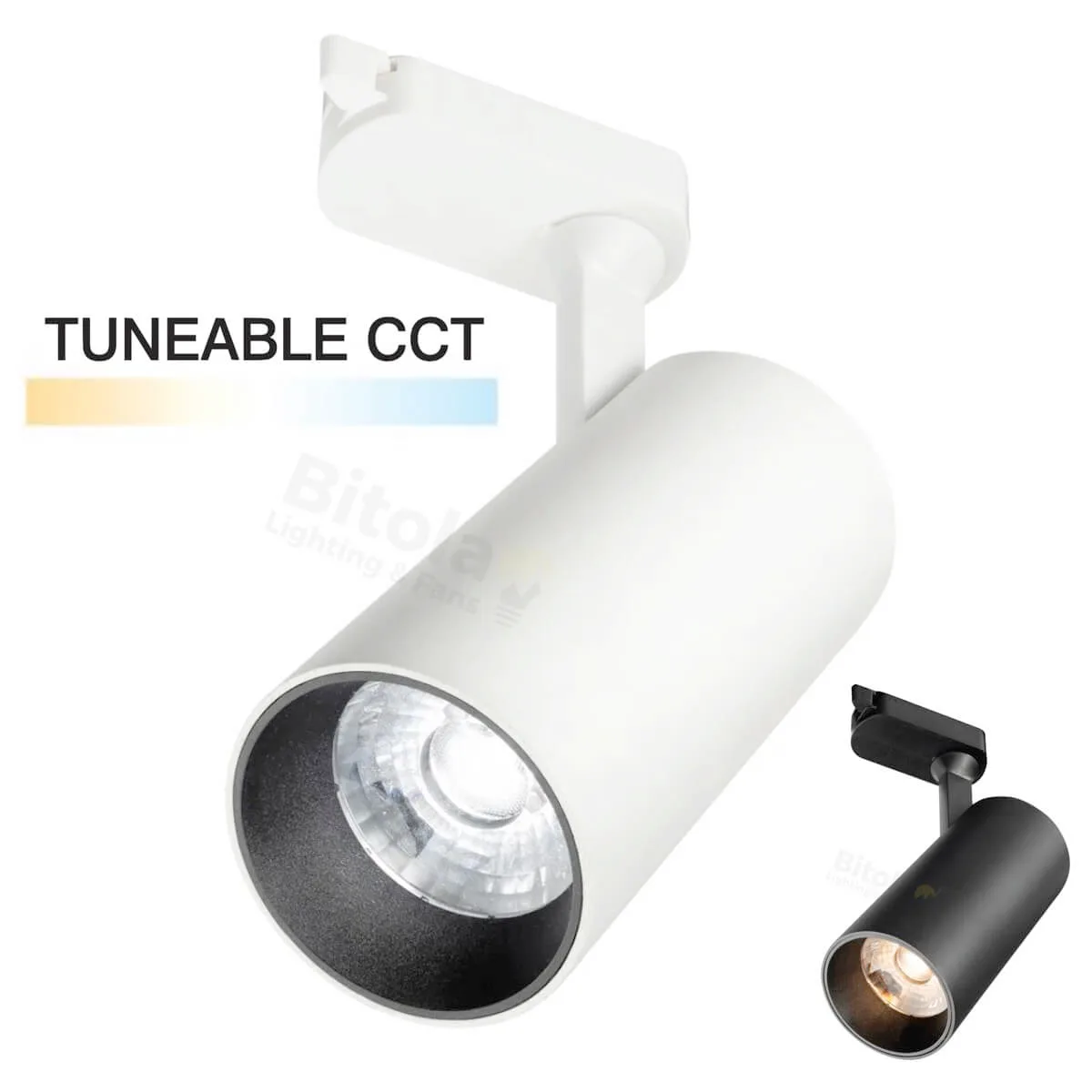 Brilliant Ceres 10w LED CCT Tri-Colour Track Head Spotlight for Single Circuit - Add On