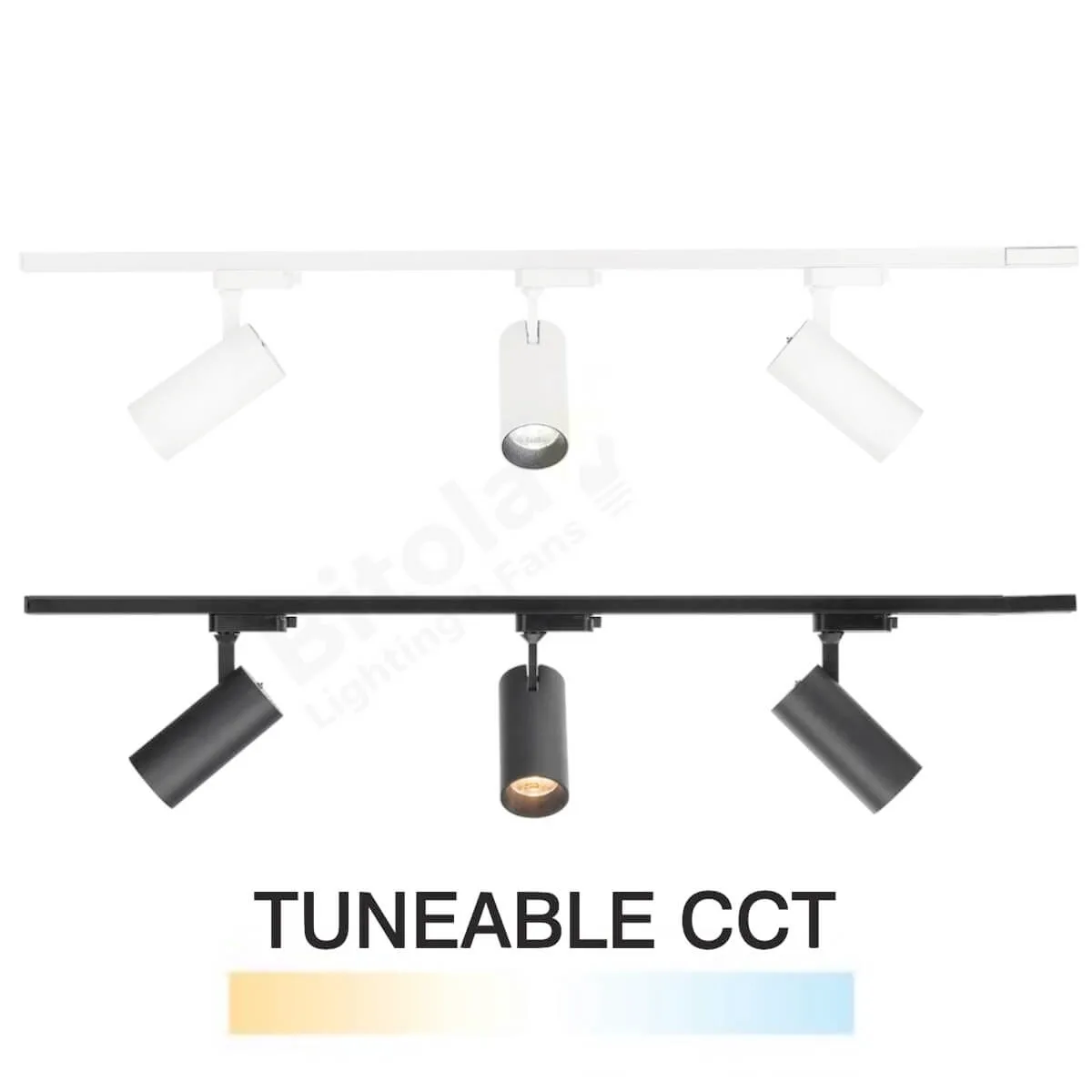 Brilliant Ceres 3 Light Track and CCT Tri-Colour LED Spotlight Kit in Black or White