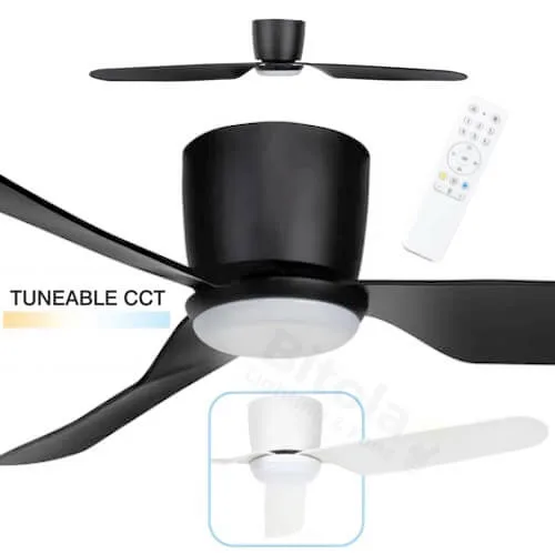 Brilliant Preston Hugger 48" DC Ceiling Fan with Tri-Colour 20w LED Light