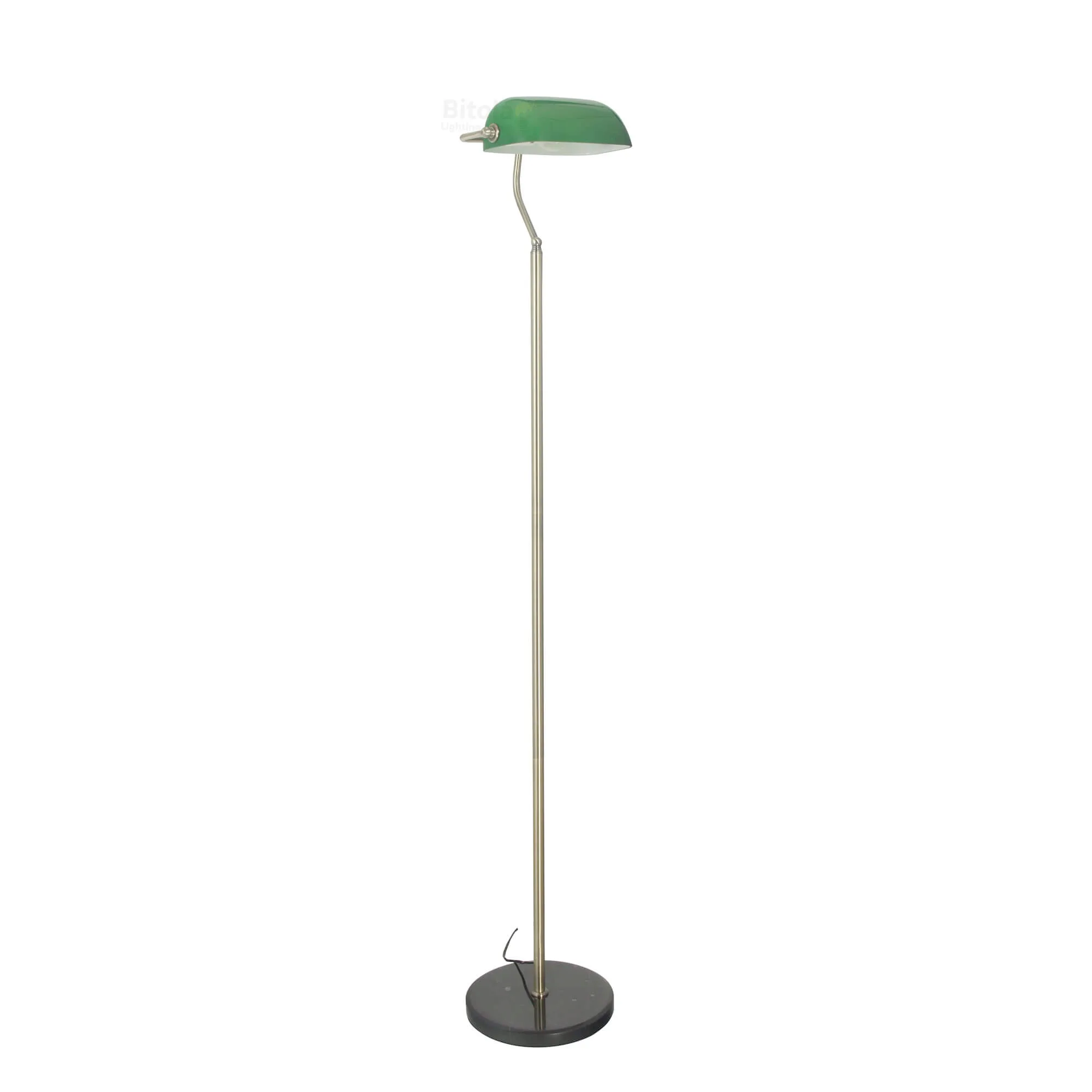 Oriel Bankers Steel Floor Lamp in Antique Brass