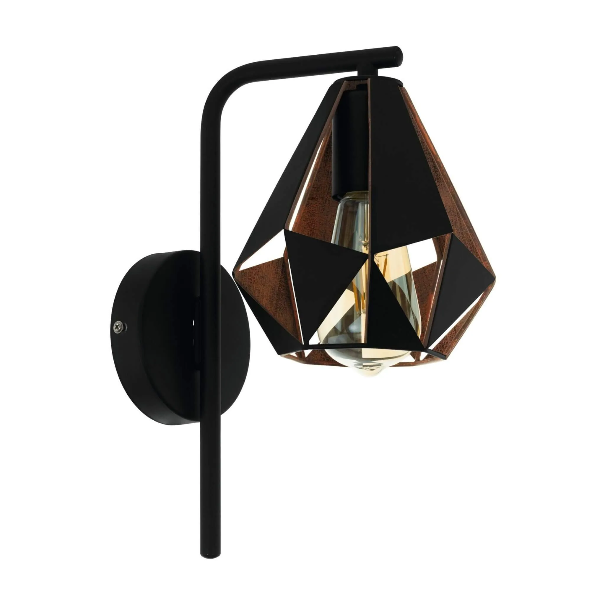 Eglo Carlton 4 Metal Black and Copper Wall Light Sconce