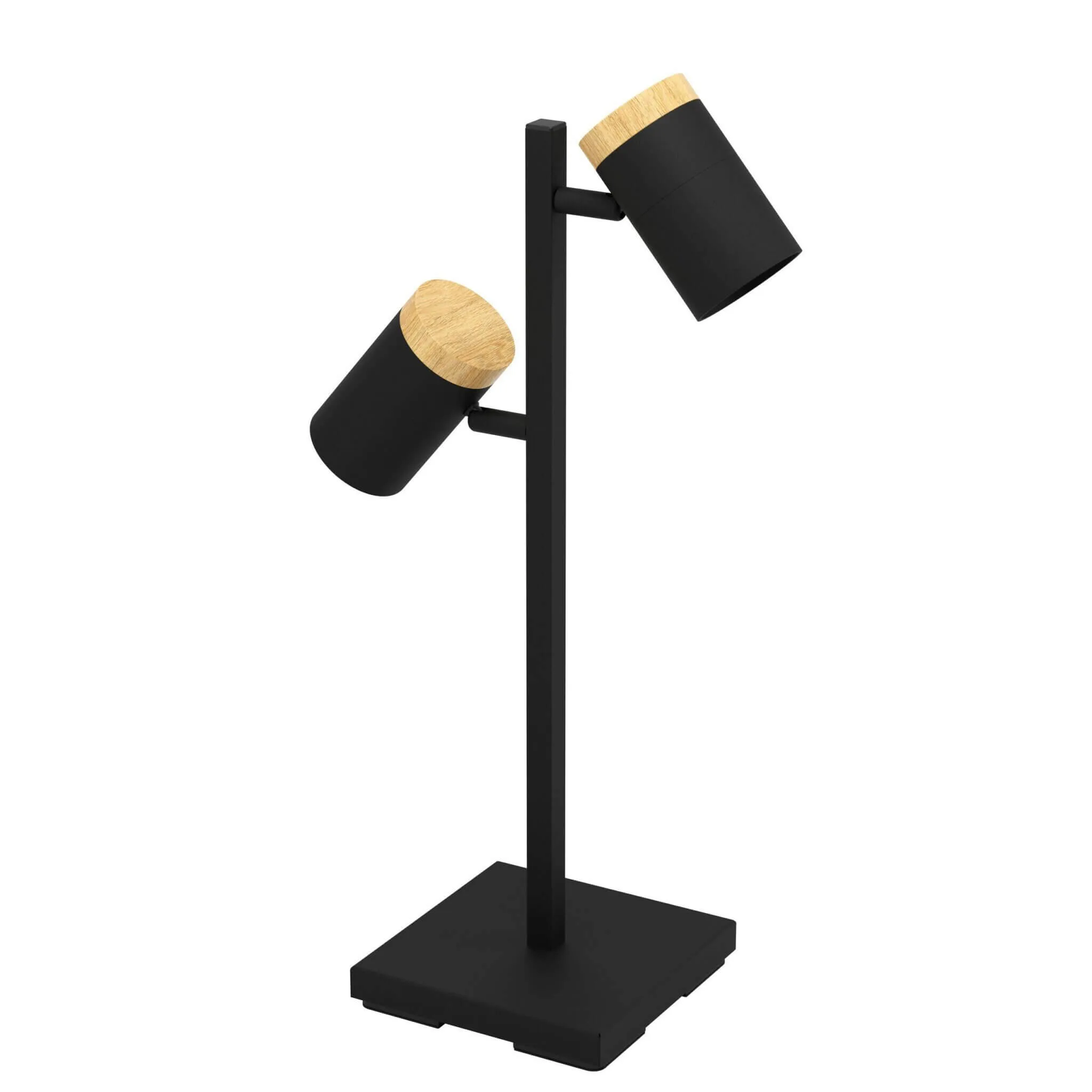 Eglo Cartagena 2 Light LED Table Lamp in Black / Wood