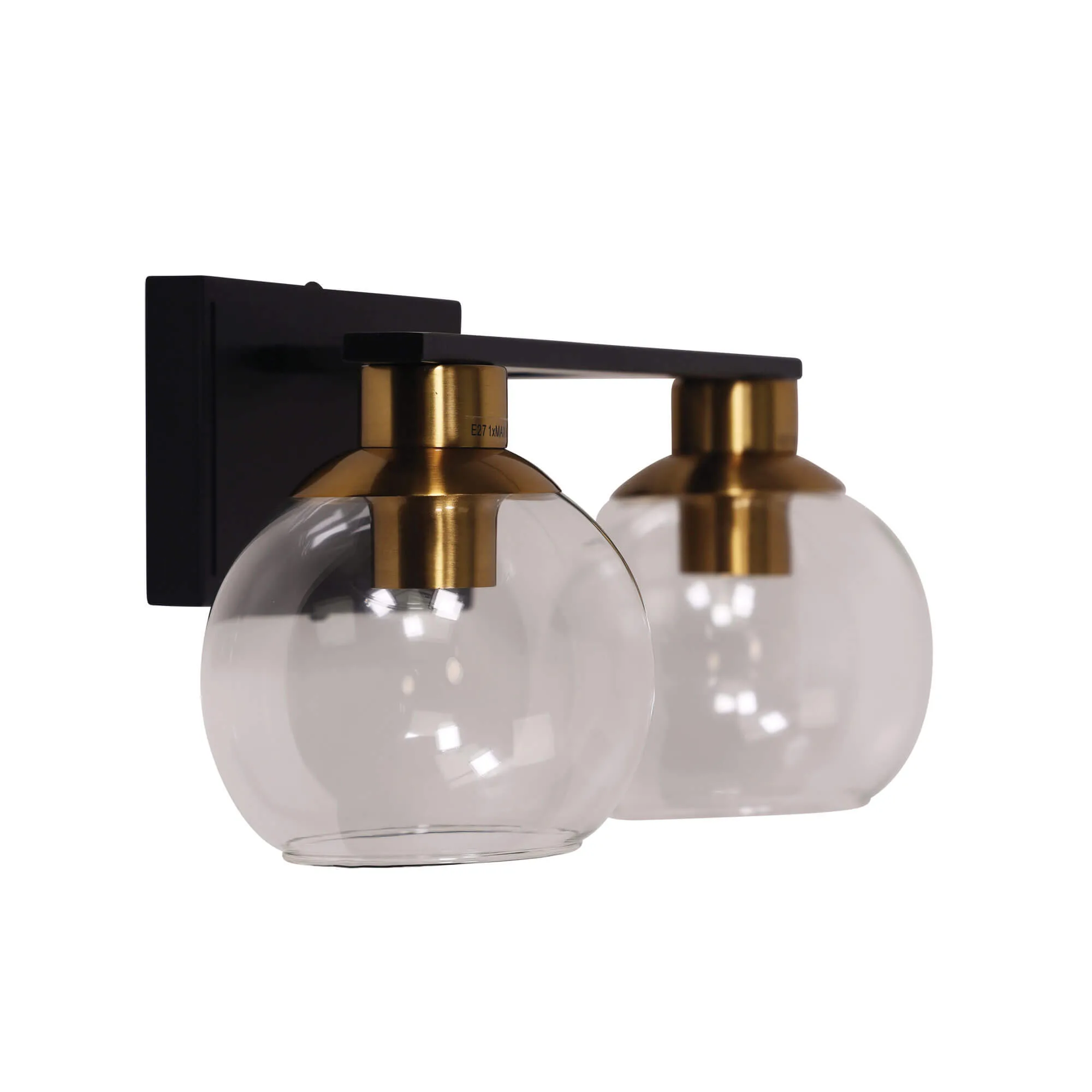 Oriel Clayton 2 Wall Light with Clear Glass