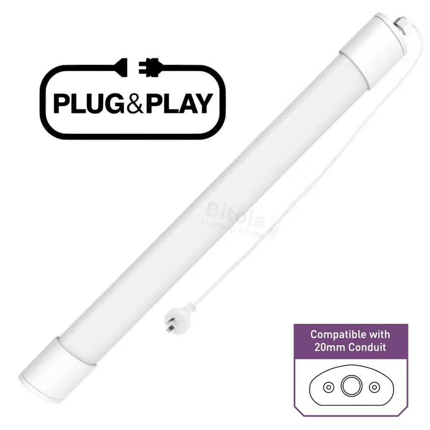 Mercator Cody DIY IP65 20w LED 600mm Linear Batten Light with Flex & Plug