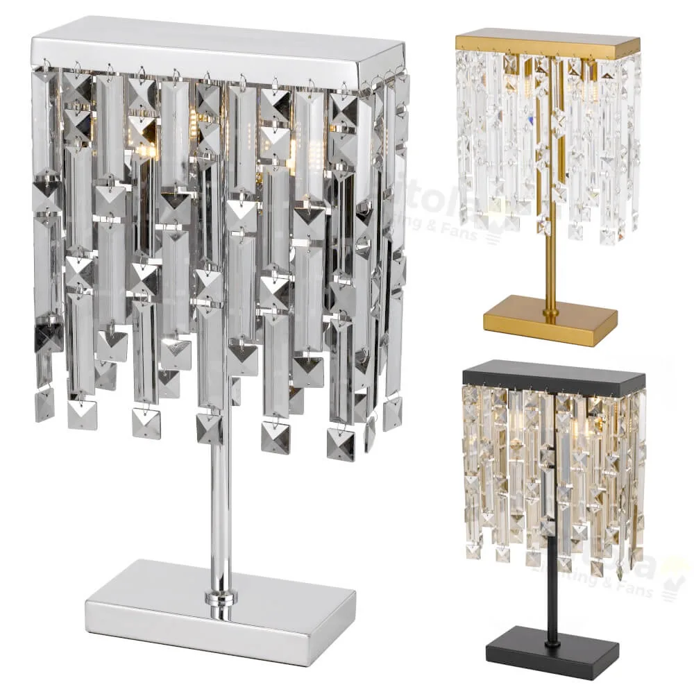 Telbix Cerone Crystal Table Lamp in 3 Colours