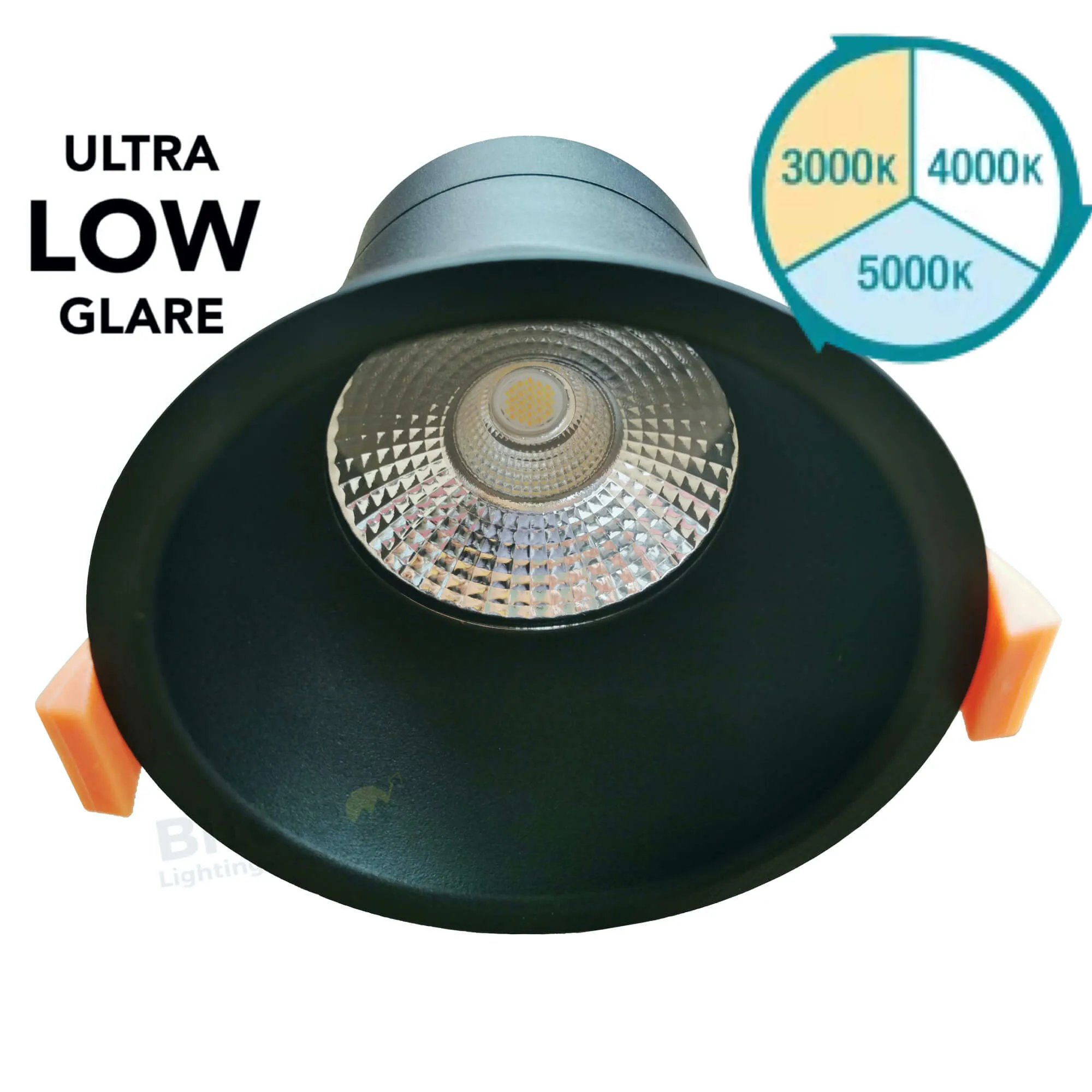 Martec Class II Black Premium Low Glare Tri-Colour 10w LED Downlight