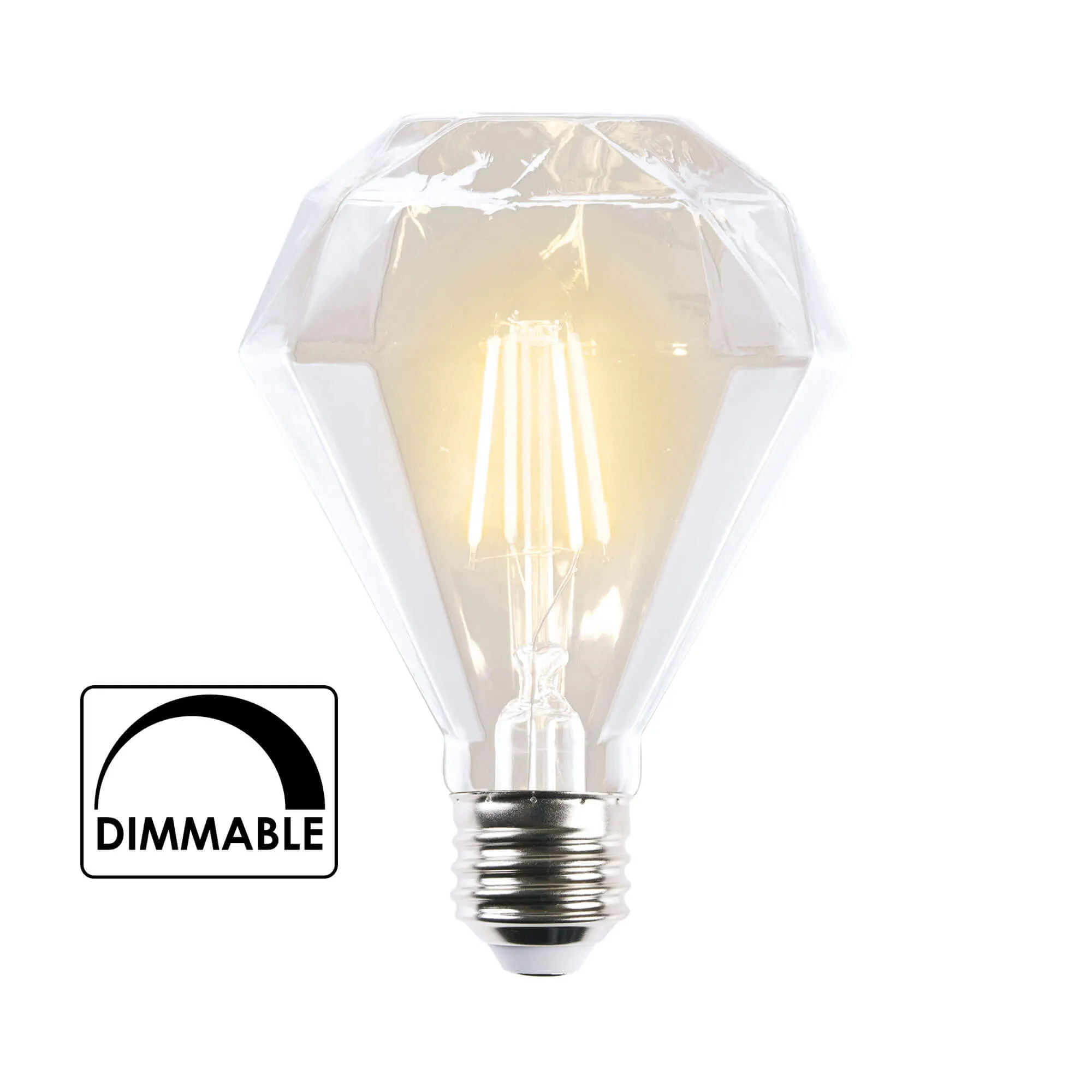 Vintage Diamond 4w LED Glass Filament Globe in Warm White