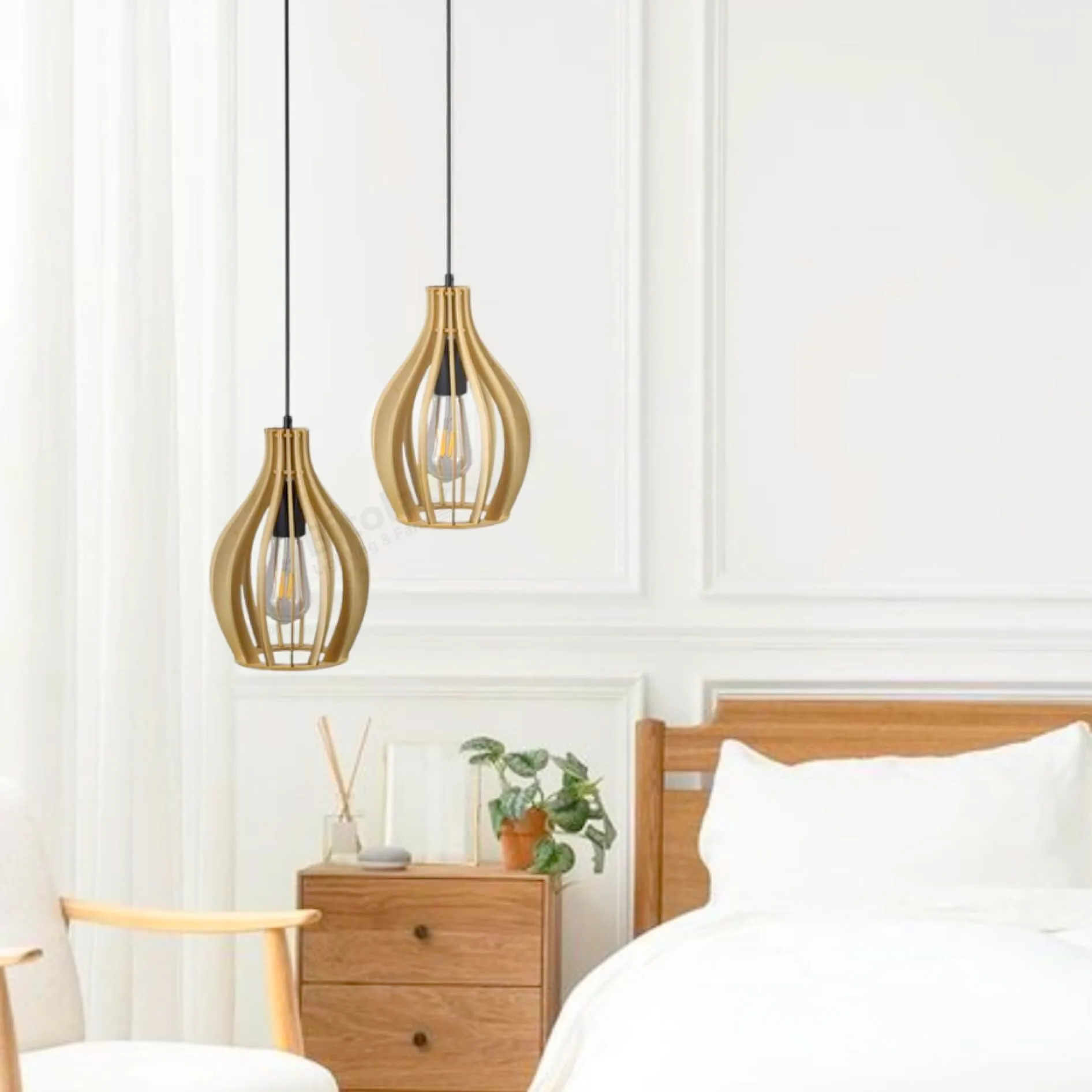Domus Felix Natural Timber Plywood Ceiling Pendant Light