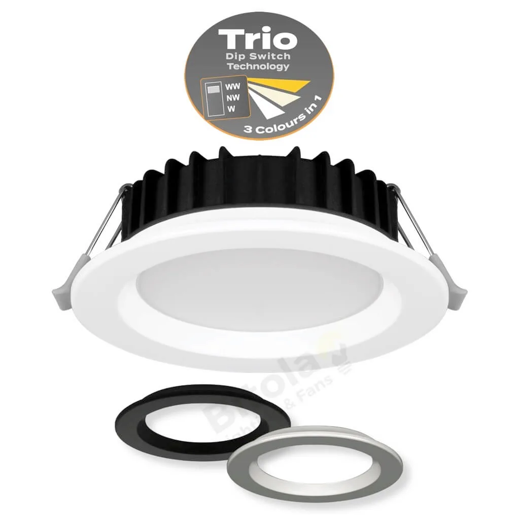 Domus Tack 8W Dimmable Recessed Face Tri-Colour Downlight