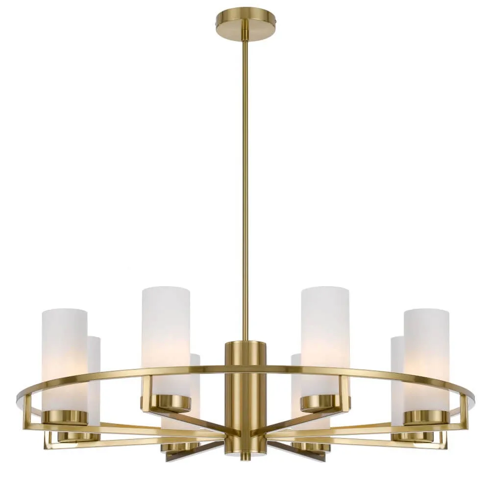 Telbix Eamon 8 Light Round Ceiling Pendant Light in Black or Brass