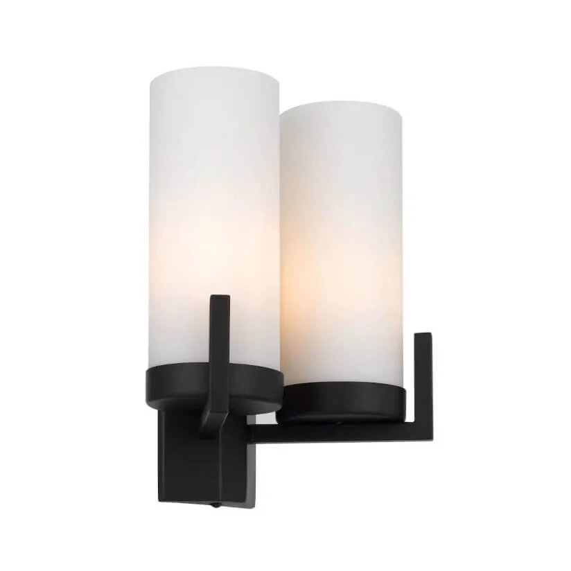 Telbix Eamon 2 Light Wall Lamp in Black or Brass