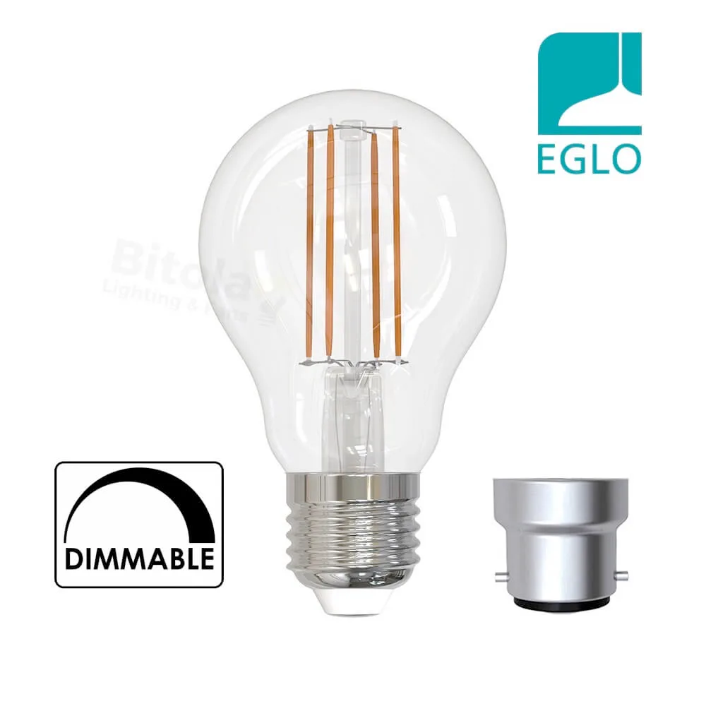 Eglo 5w A60 Clear Glass LED Filament Globe - 470 Lumens