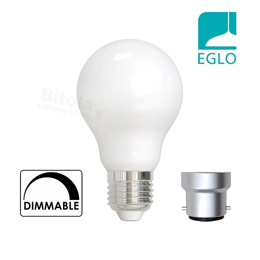 Eglo 5W A60 Frosted Opal Glass LED Filament Globe - 470 Lumens