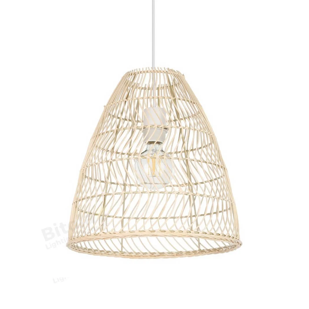Eglo Ayesgarth Natural Woven Rattan Ceiling Pendant Light