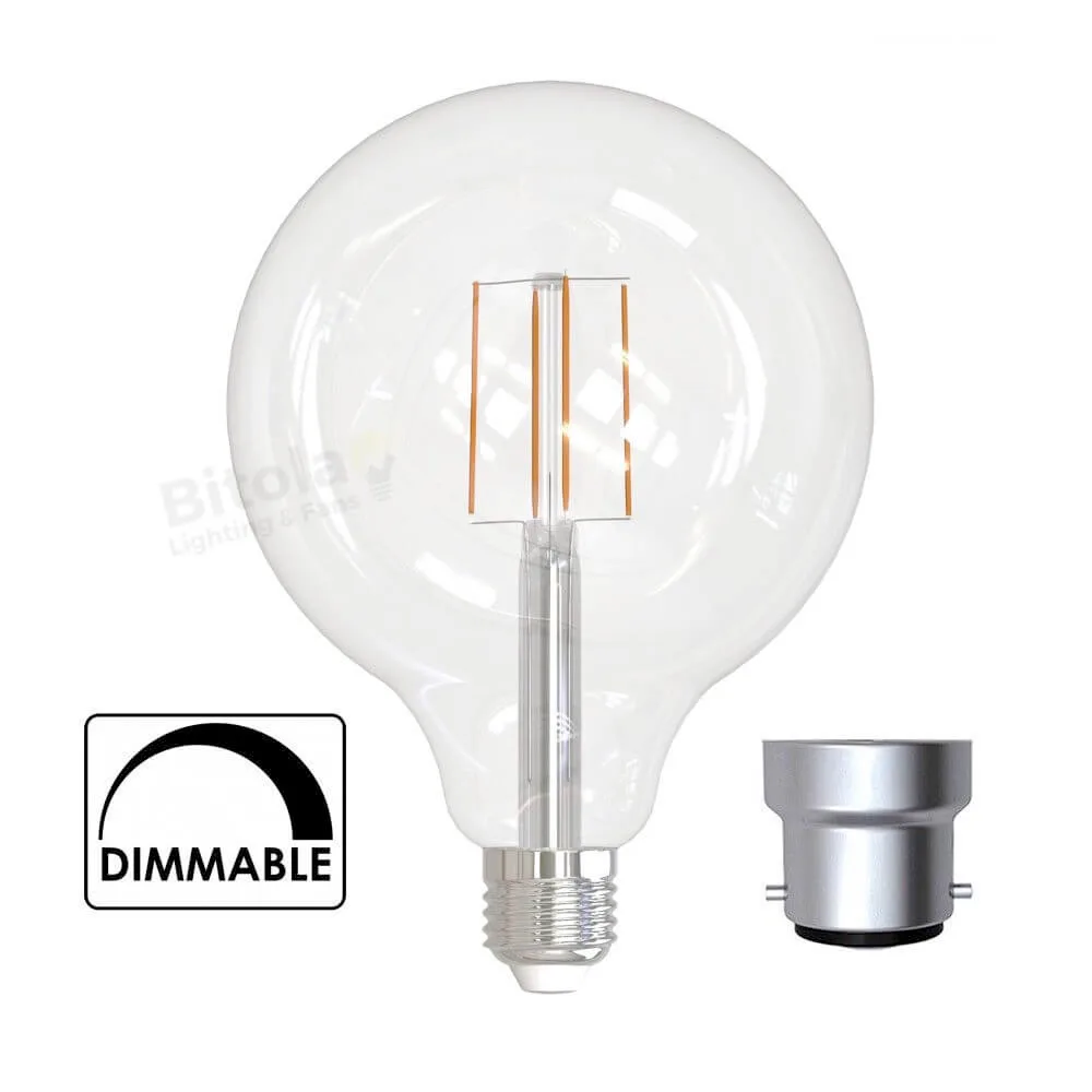 Eglo G125 Clear Glass Sphere 5w LED Filament Globe - 500 Lumens
