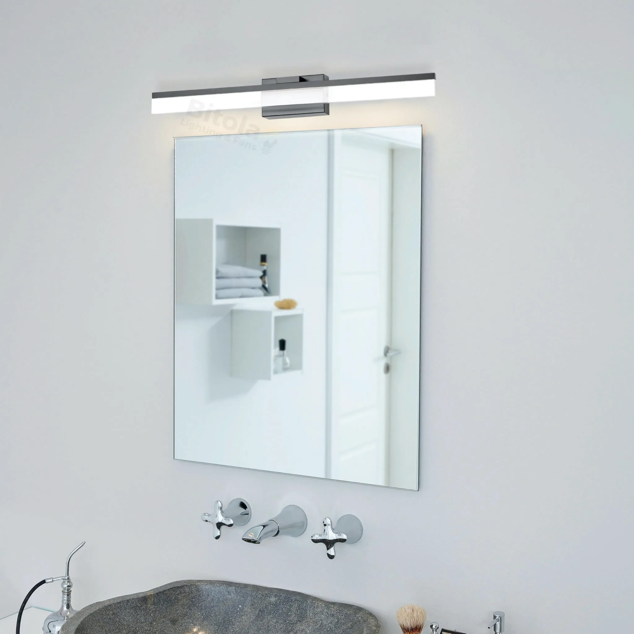 Eglo Palmital 2 595mm Black 11w LED Bathroom Vanity Wall / Mirror Light