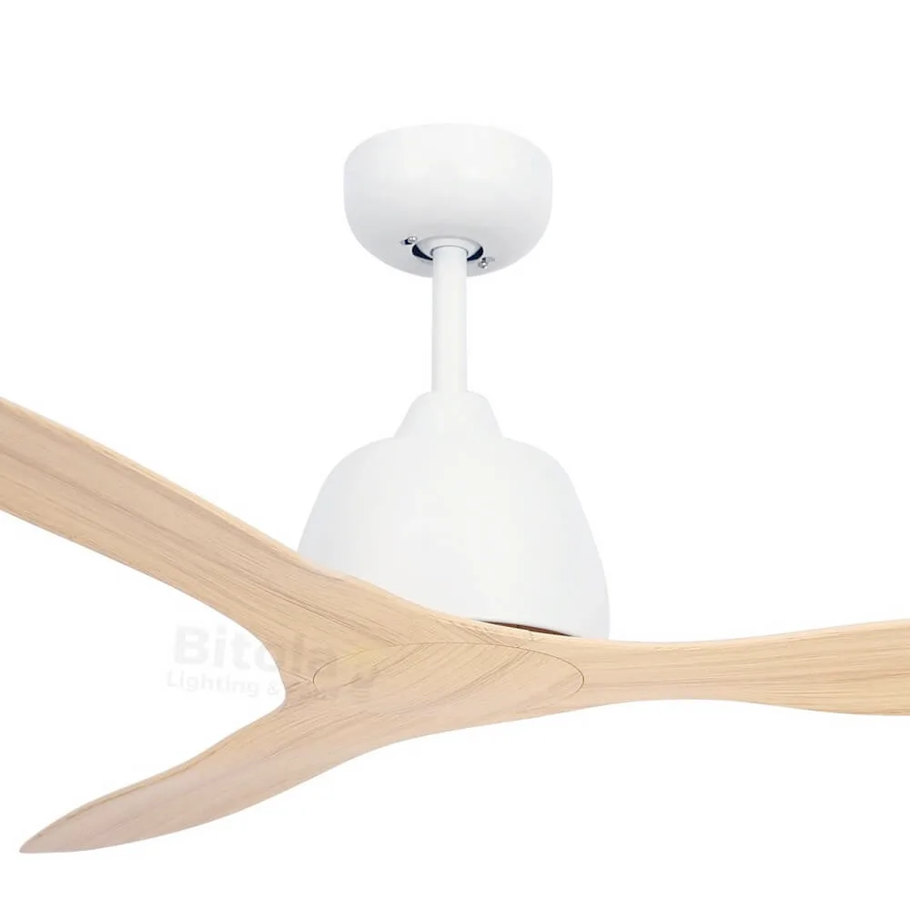 Martec Elite 48" 3 Blade ABS Ceiling Fan - White with Oak Beechwood Blades