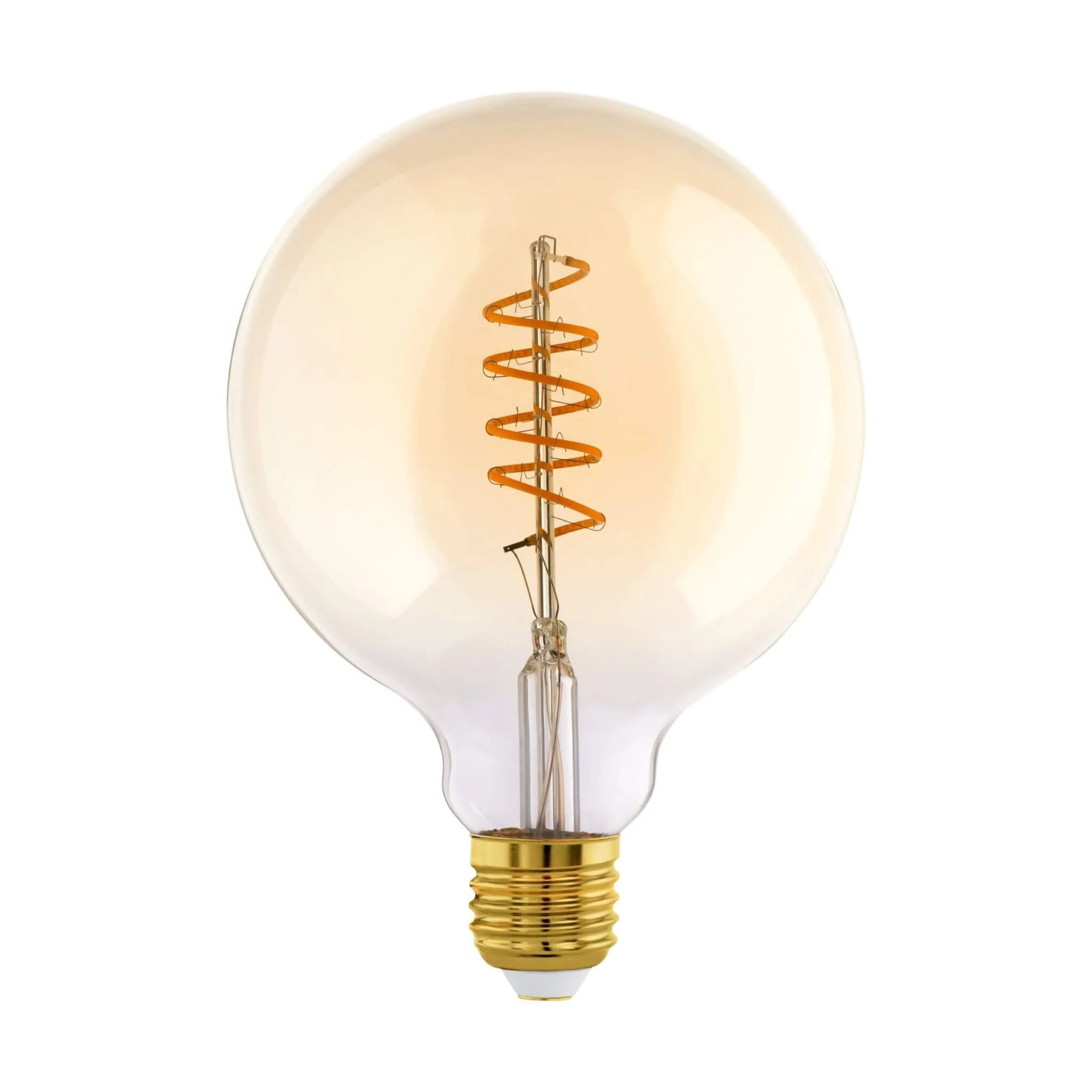 Eglo 4W E27 LED G125 Amber Globe Spiral Filament Glass Sphere - 245 Lumens