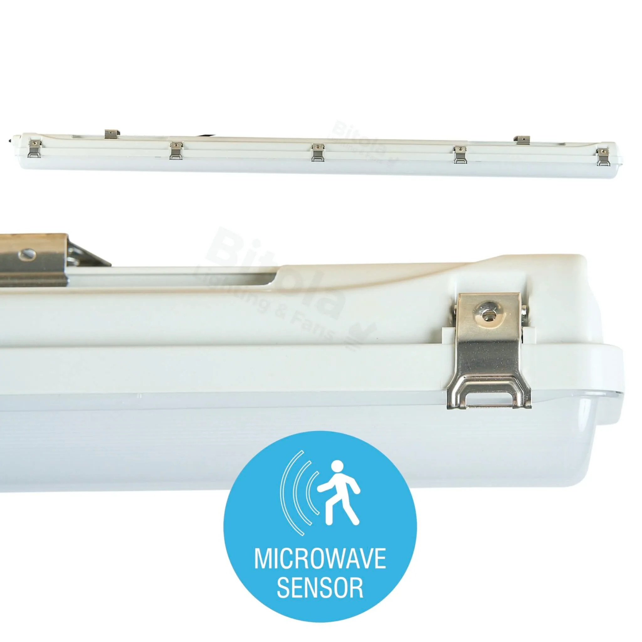 Brilliant Endura Tri-Proof 40w LED Linear IP66 Weatherproof Batten Light with Microwave Sensor - 1200mm