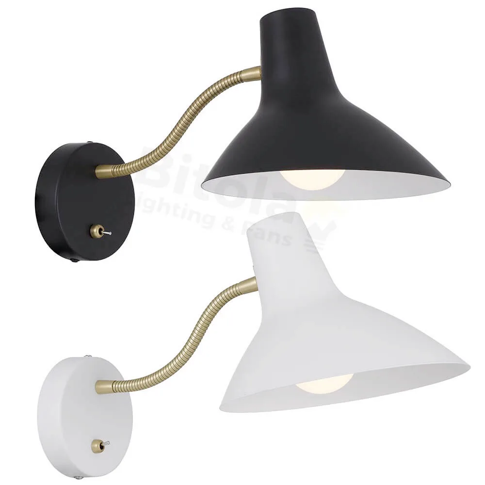 Telbix Farbon Short Adjustable Wall Light with On/Off Switch