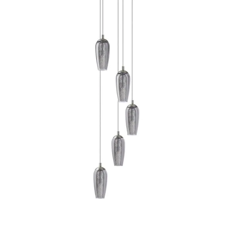 Eglo Farsala 5 Light LED Smoke Glass Ceiling Pendant