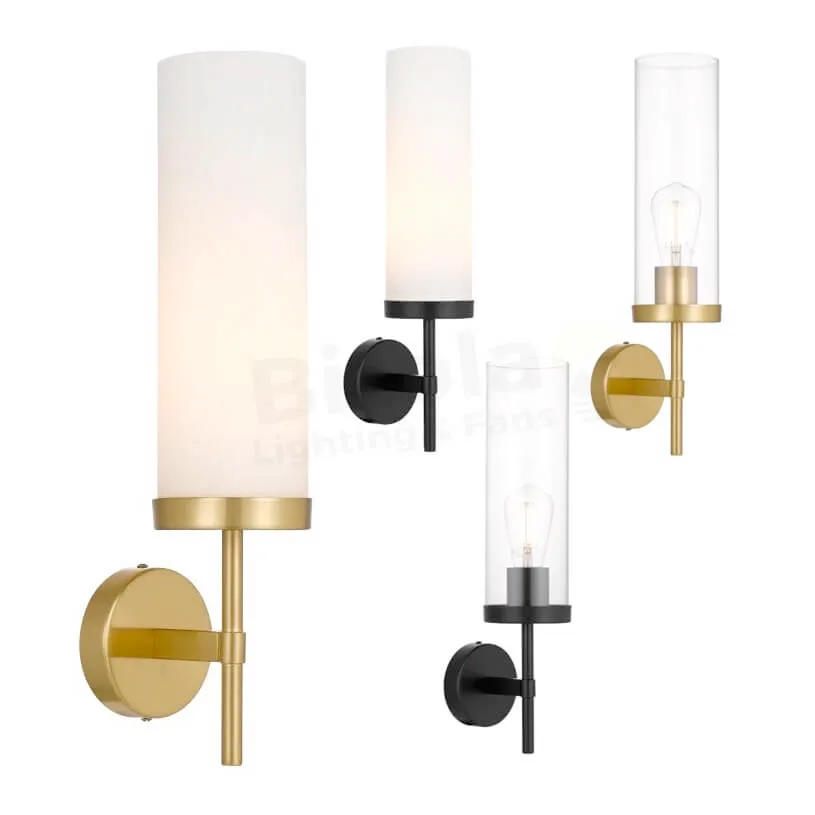 Telbix Garot Large 1 Light Wall Lamp in Black or Gold