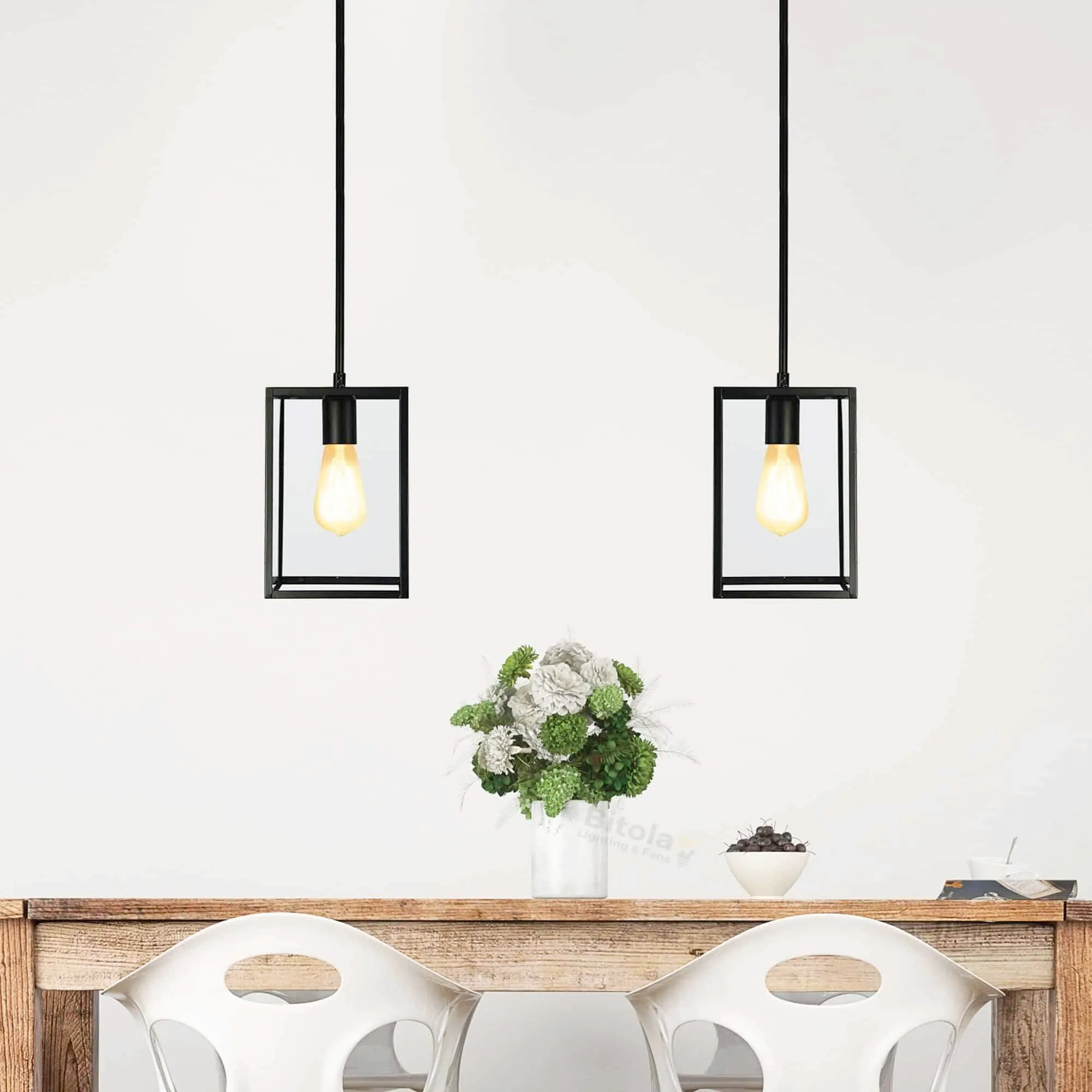 Oriel Eaton 17cm 1 Light Black Frame Ceiling Pendant