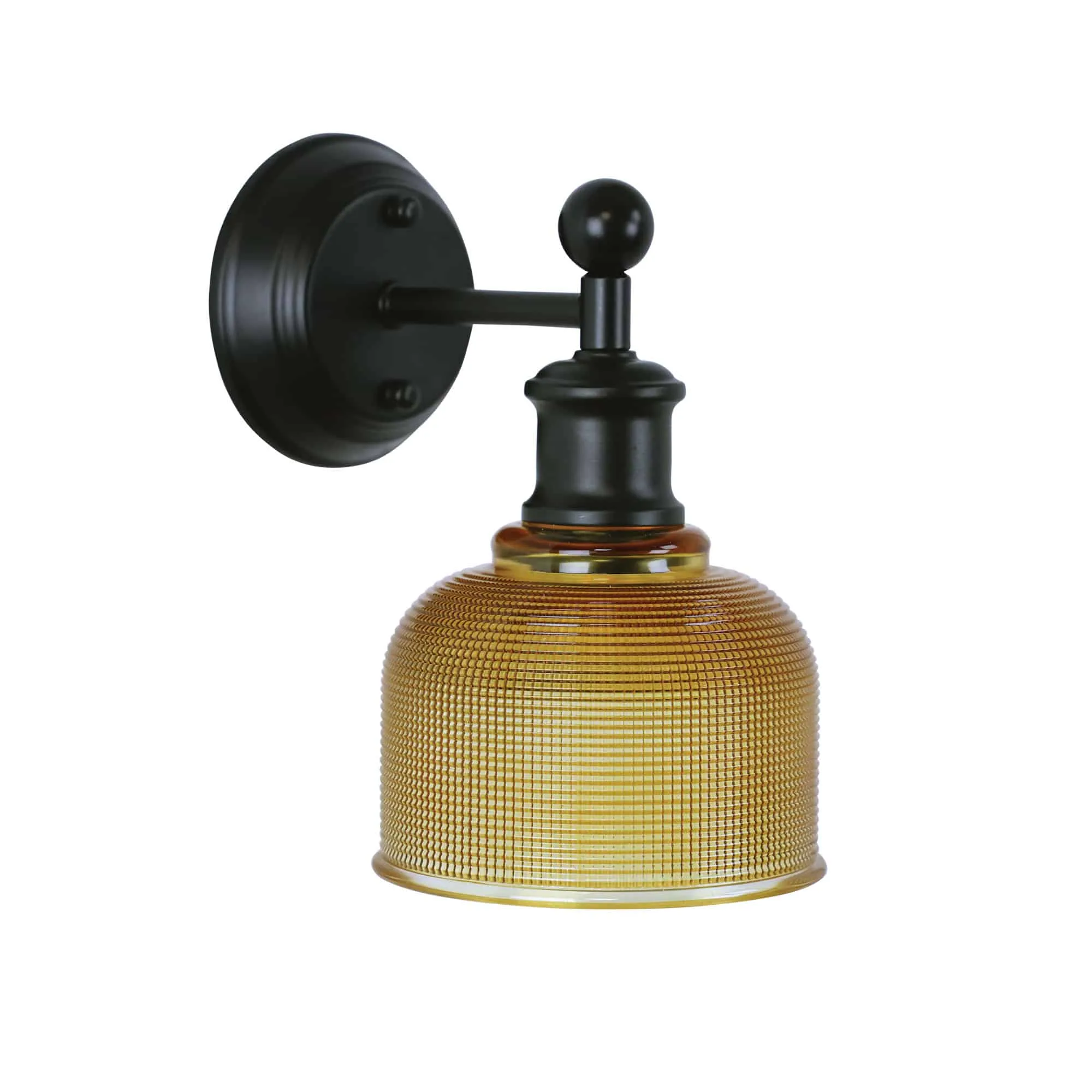 Oriel Brighton Amber Halophane Glass Wall Light