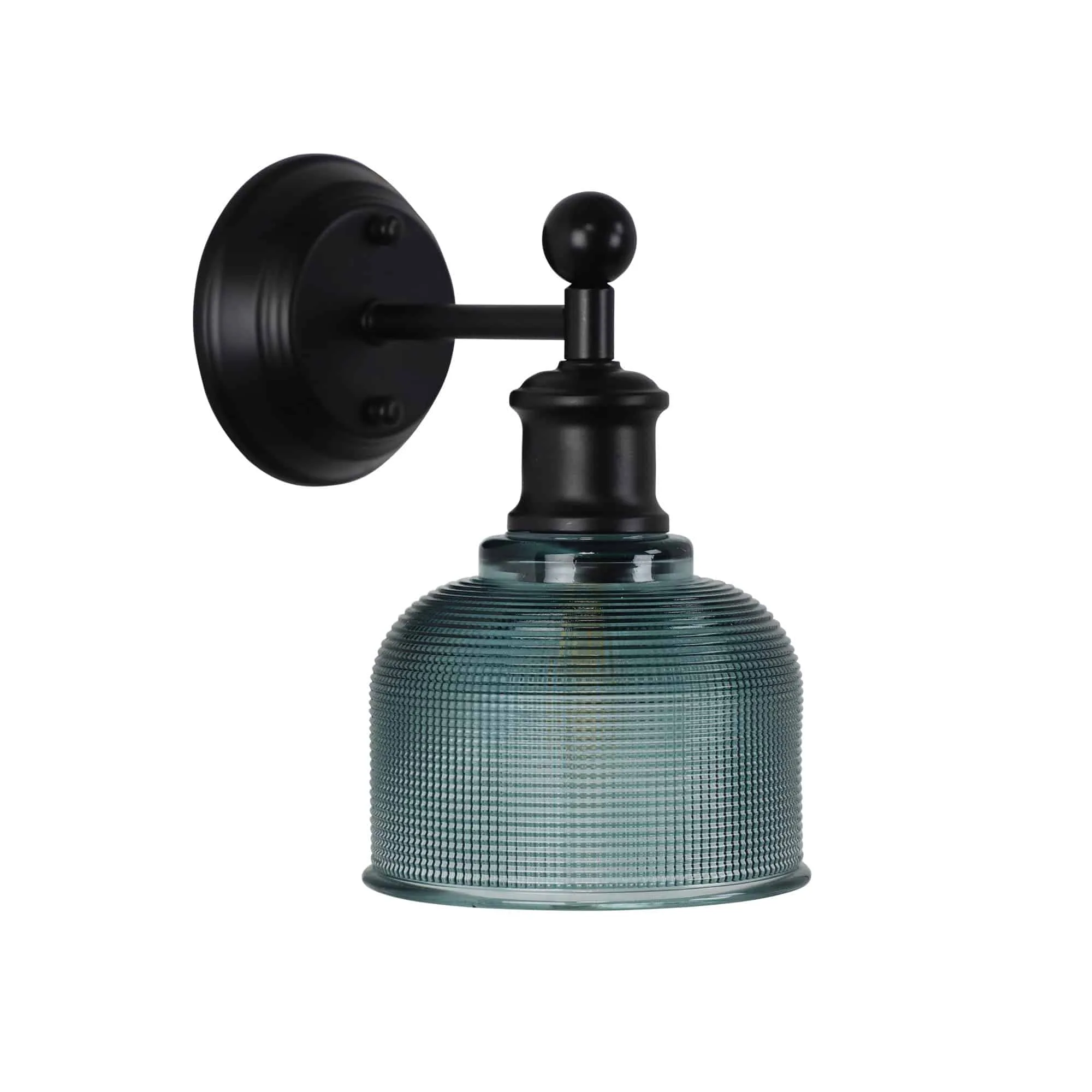 Oriel Brighton Blue Halophane Glass Wall Light