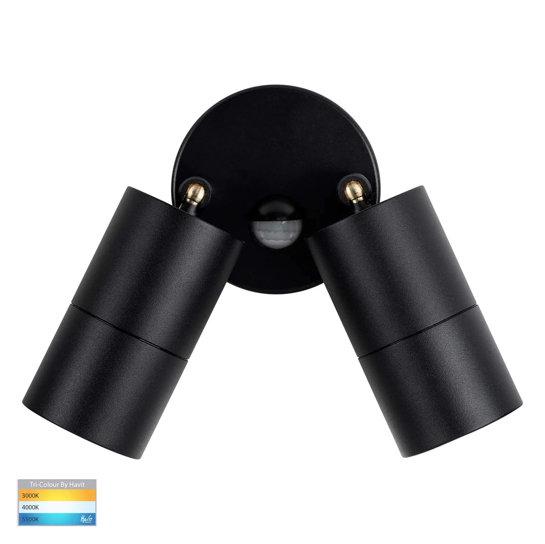 Havit Tivah HV1326T-PIR Black Double Adjustable 2 x 12w LED Spot Light with Sensor