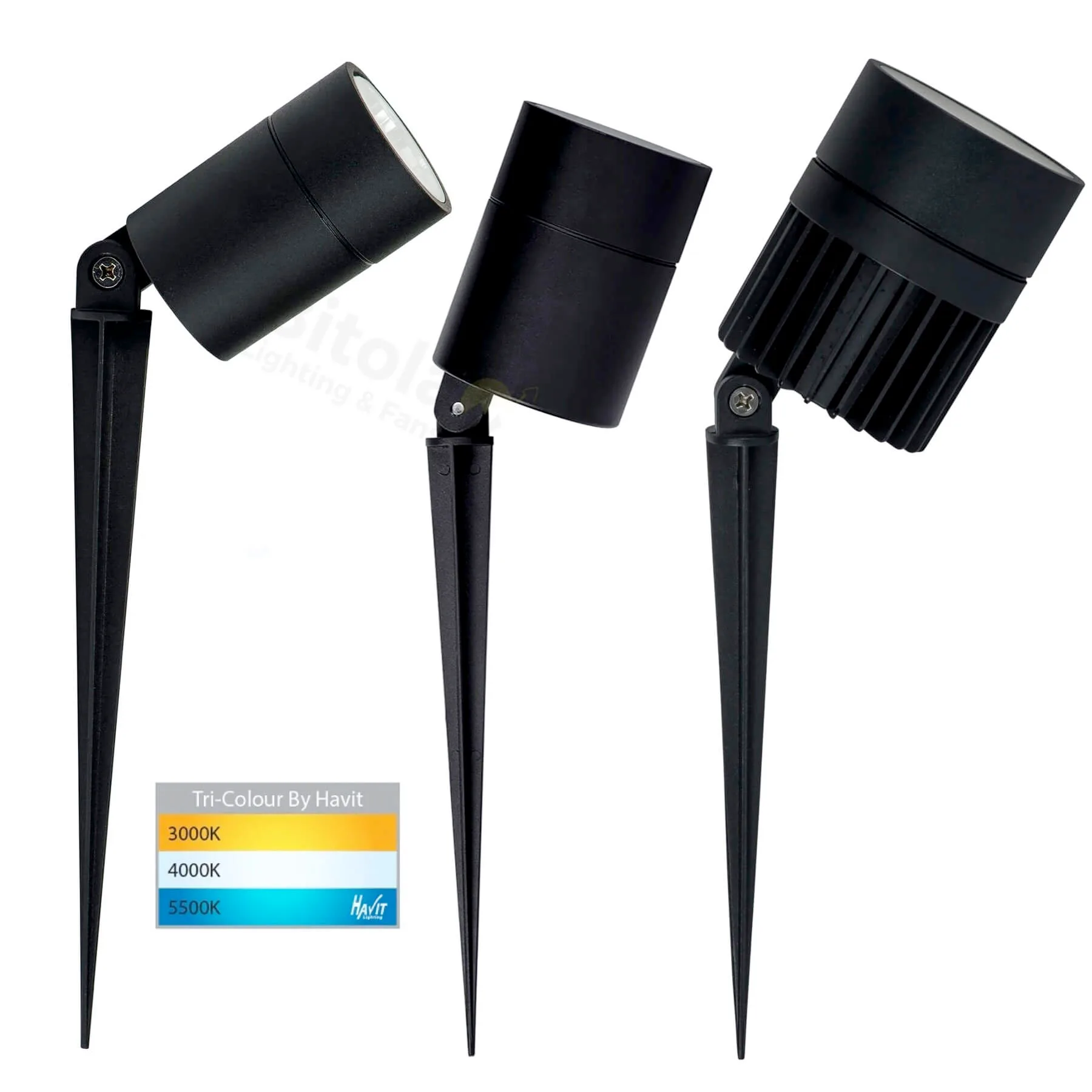 Havit Oasis HV1429T 12v Tri-Colour 7w / 12w / 24w LED Garden Spike Lights