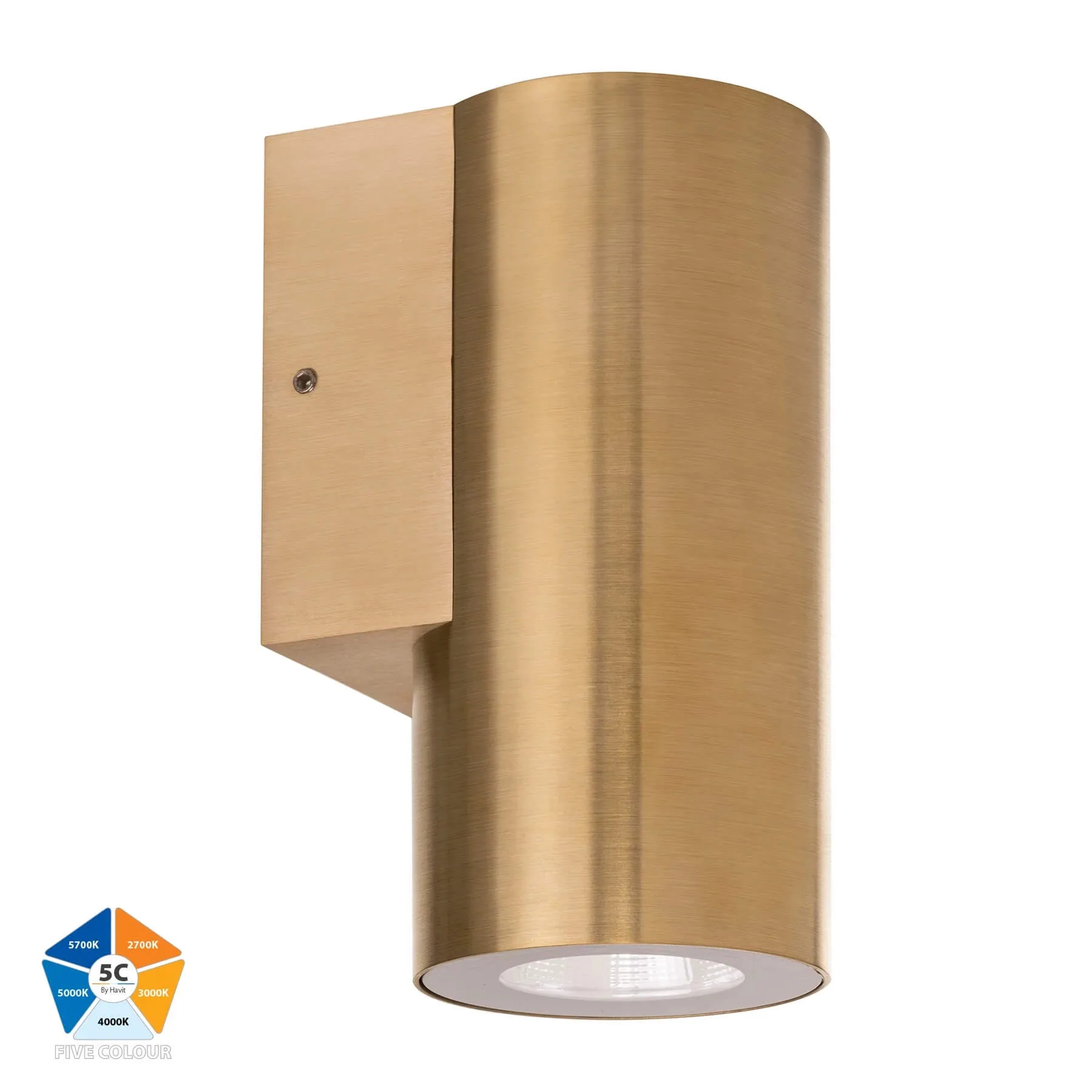 Havit Aries HV3625S-BR Solid Brass 6w LED Fixed Down Outdoor Wall Pillar Light