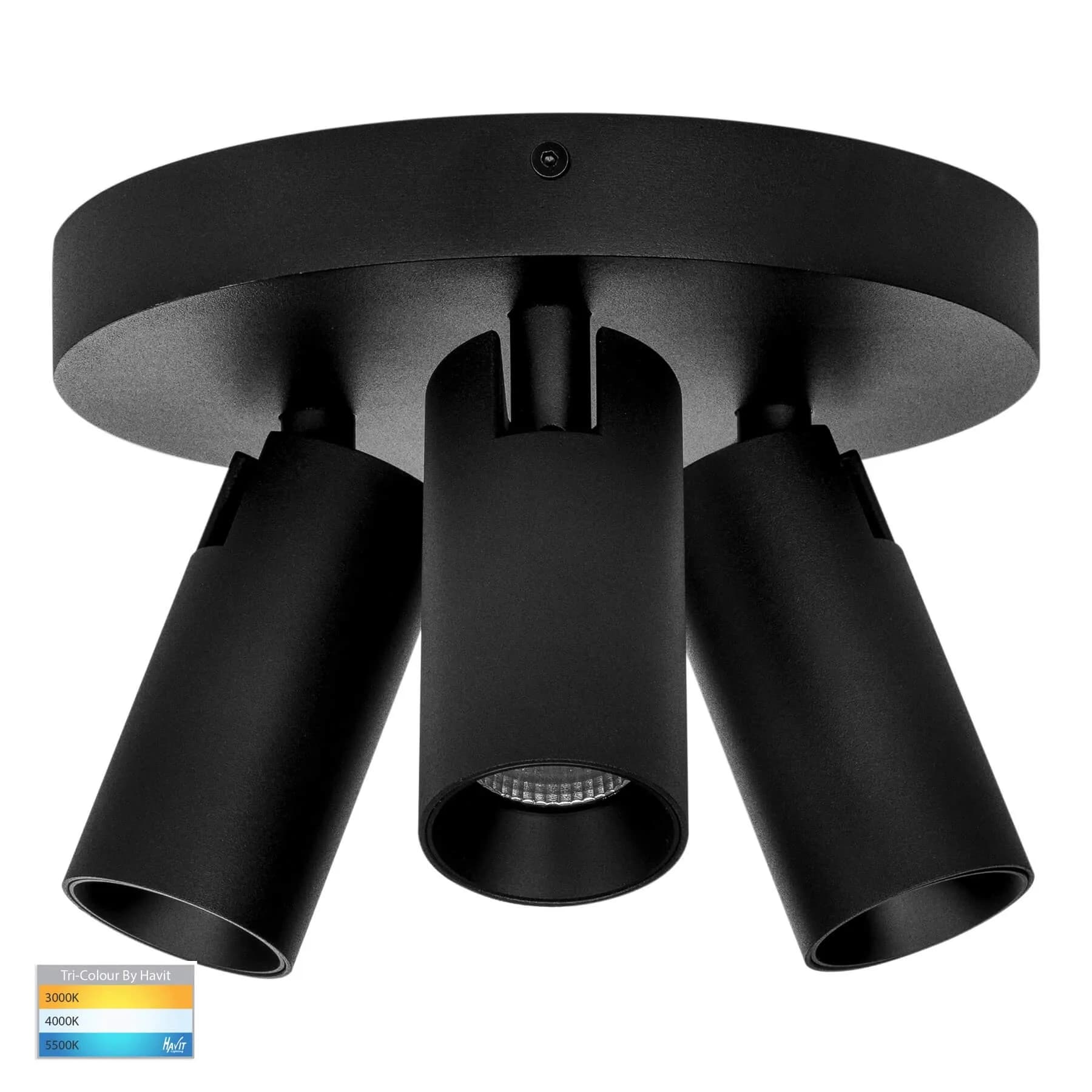 Havit Revo HV4002T-3-RND Tri-Colour 3 x 8w LED Adjustable Plate Spot Light