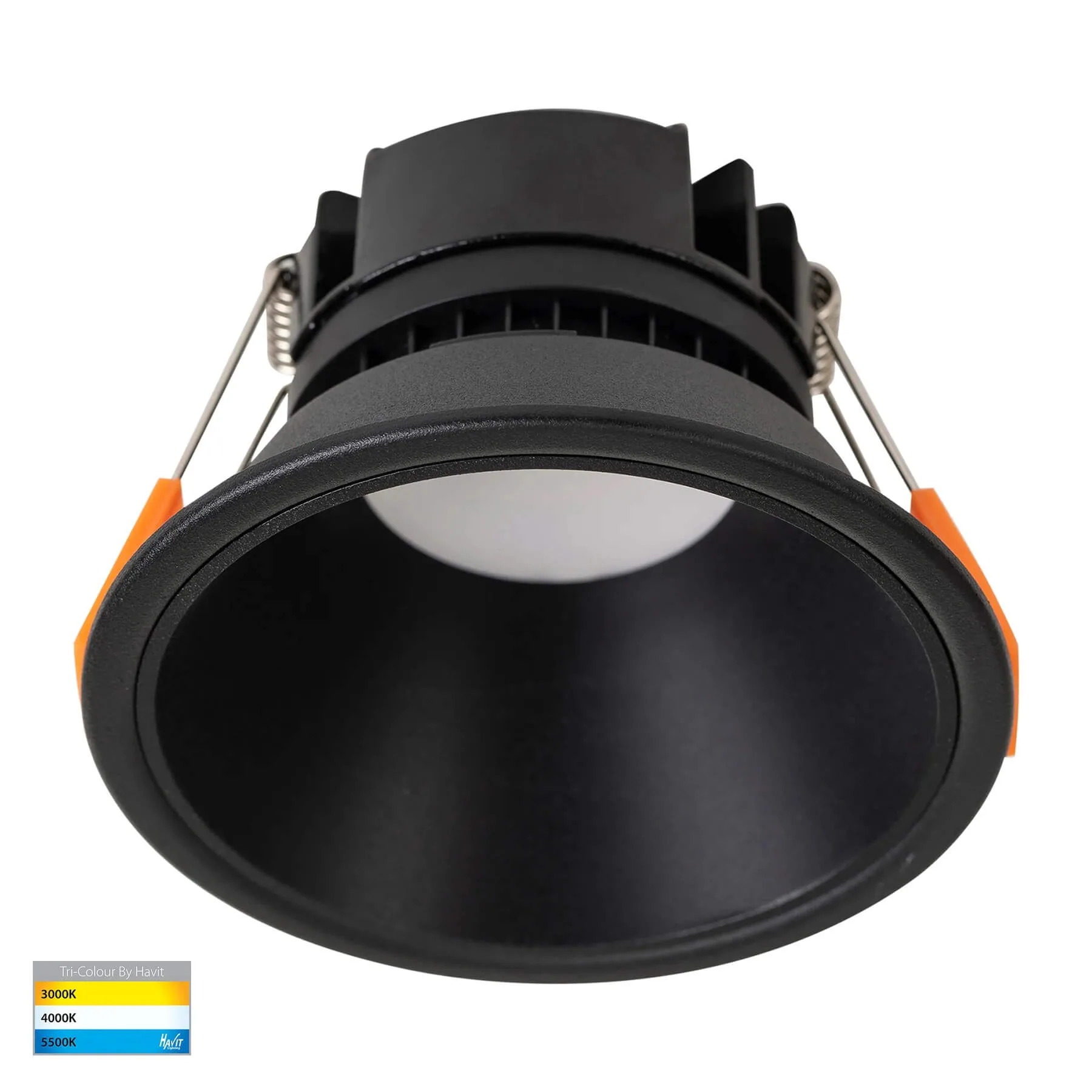 Havit Gleam HV5528T-BB Black with Black Insert Tri-Colour 9w LED Downlight - 90mm Cutout
