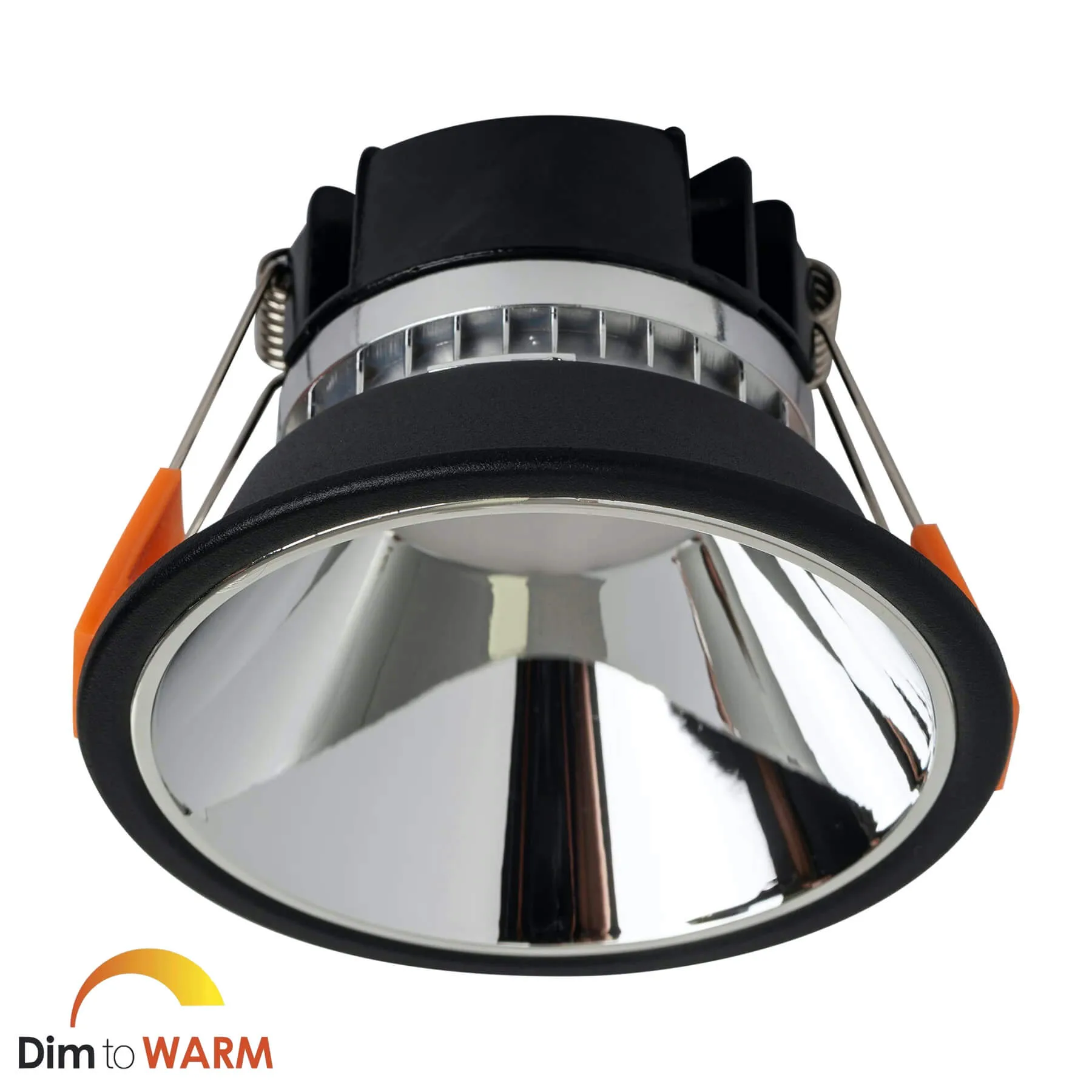 Havit Gleam HV5528D2W-BC Black with Chrome Insert Dim-To-Warm 9w LED Downlight - 90mm Cutout