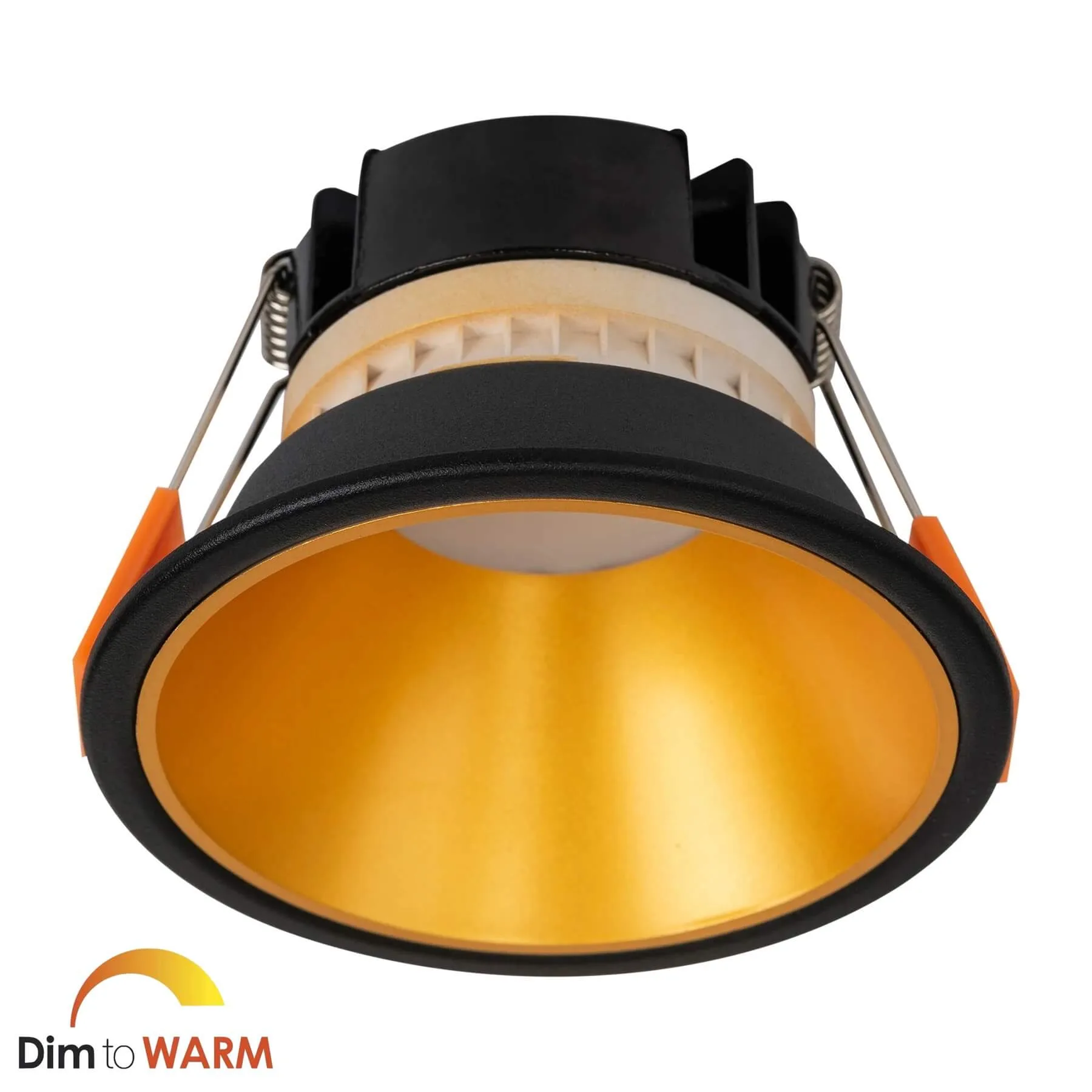 Havit Gleam HV5528D2W-BG Black with Gold Insert Dim-To-Warm 9w LED Downlight - 90mm Cutout