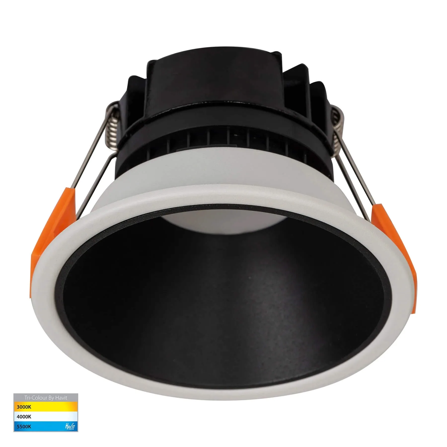 Havit Gleam HV5528T-WB White with Black Insert Tri-Colour 9w LED Downlight - 90mm Cutout